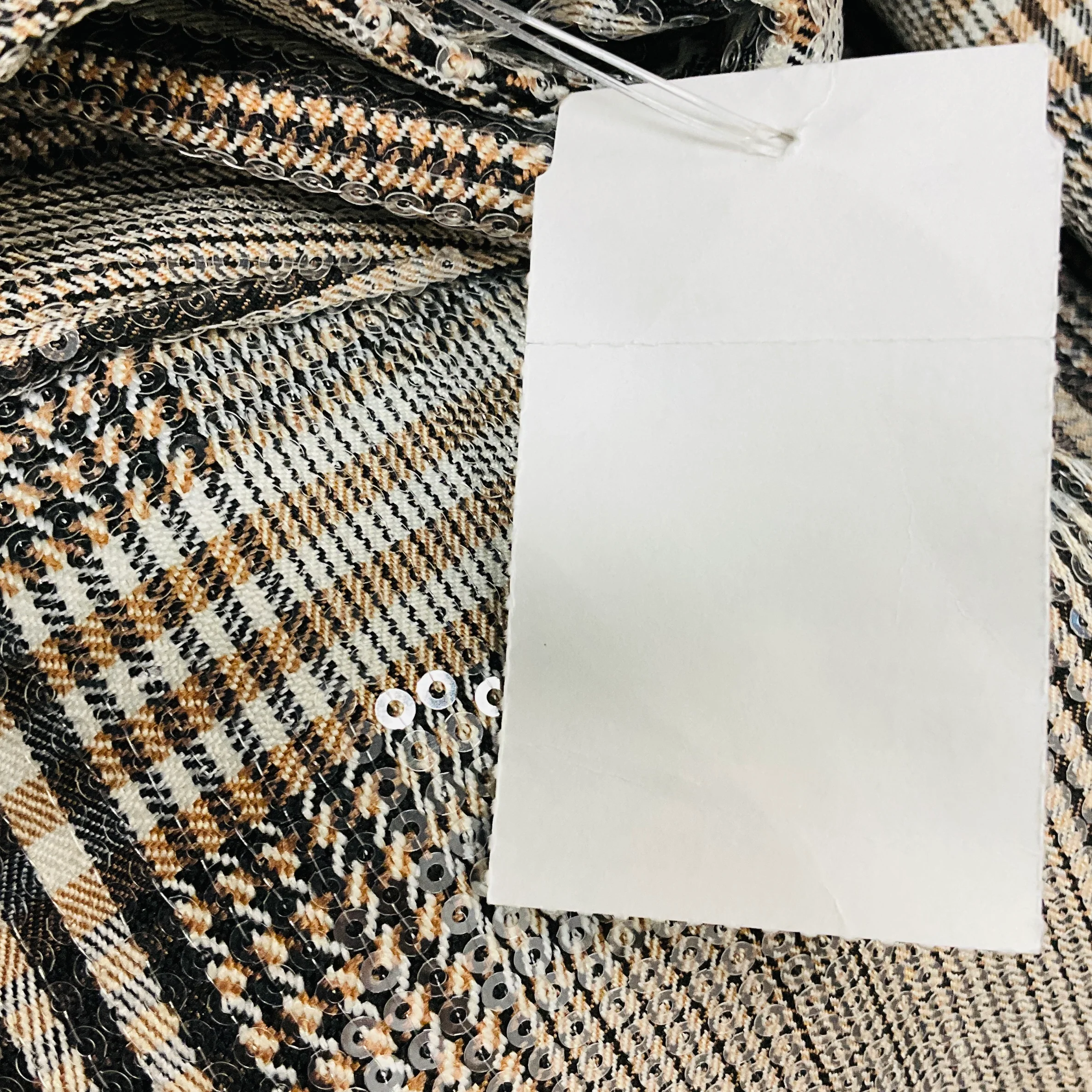 3.1 Phillip Lim Brown Multi Sequin Plaid Wide Leg Trouser - Image 5