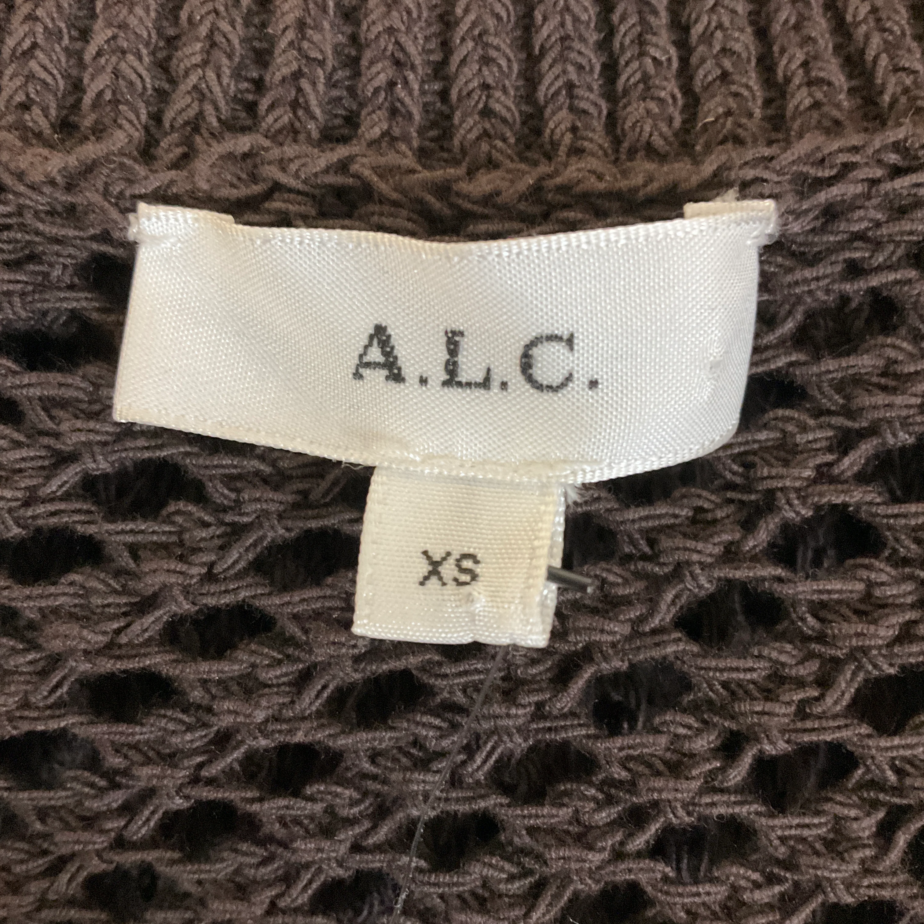 A.L.C. Chocolate Brown Freya Open Stitch Long Sleeve Maxi Dress with Slip - Image 4