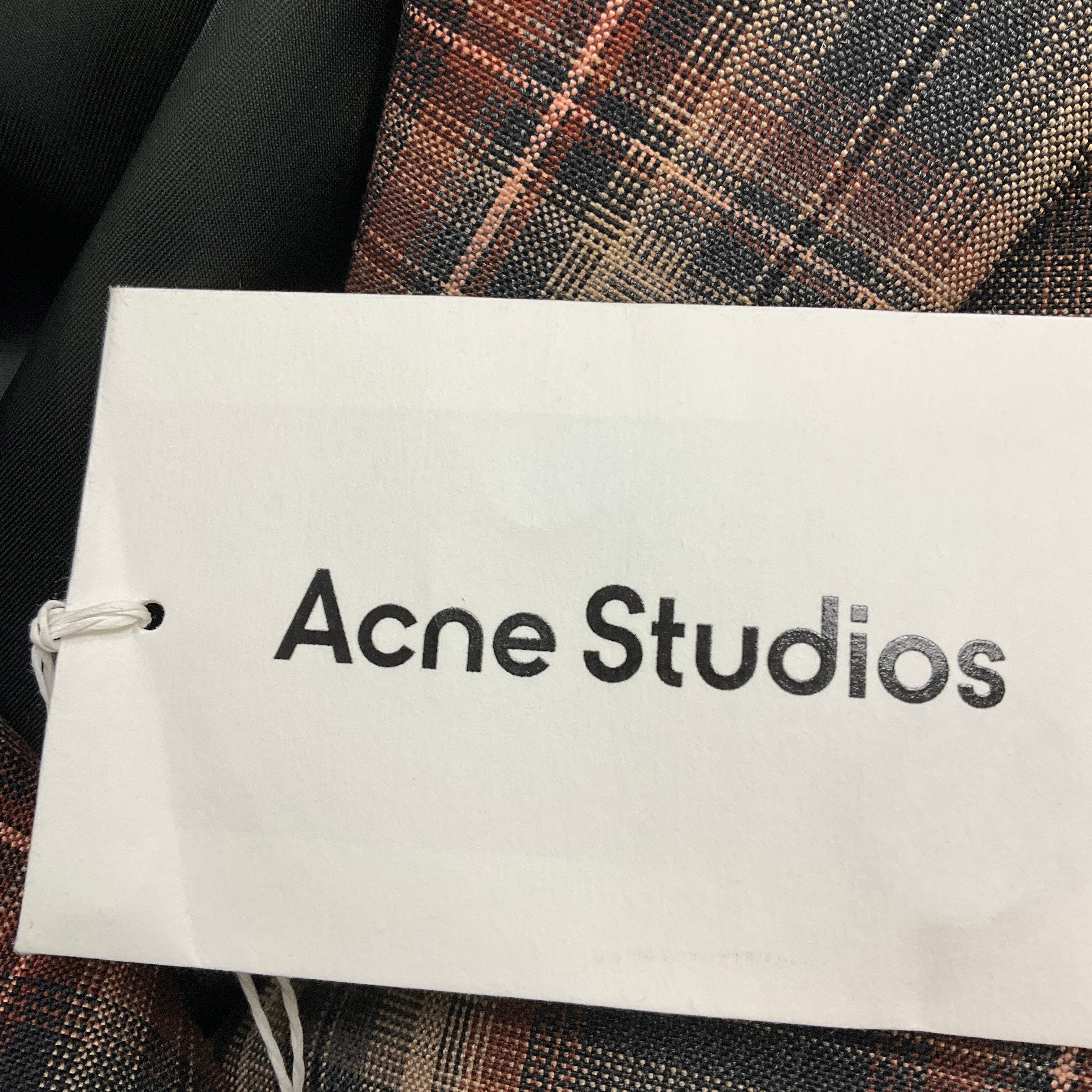 Acne Studios Brown Multi Check Bonded Suit Jacket - Image 6