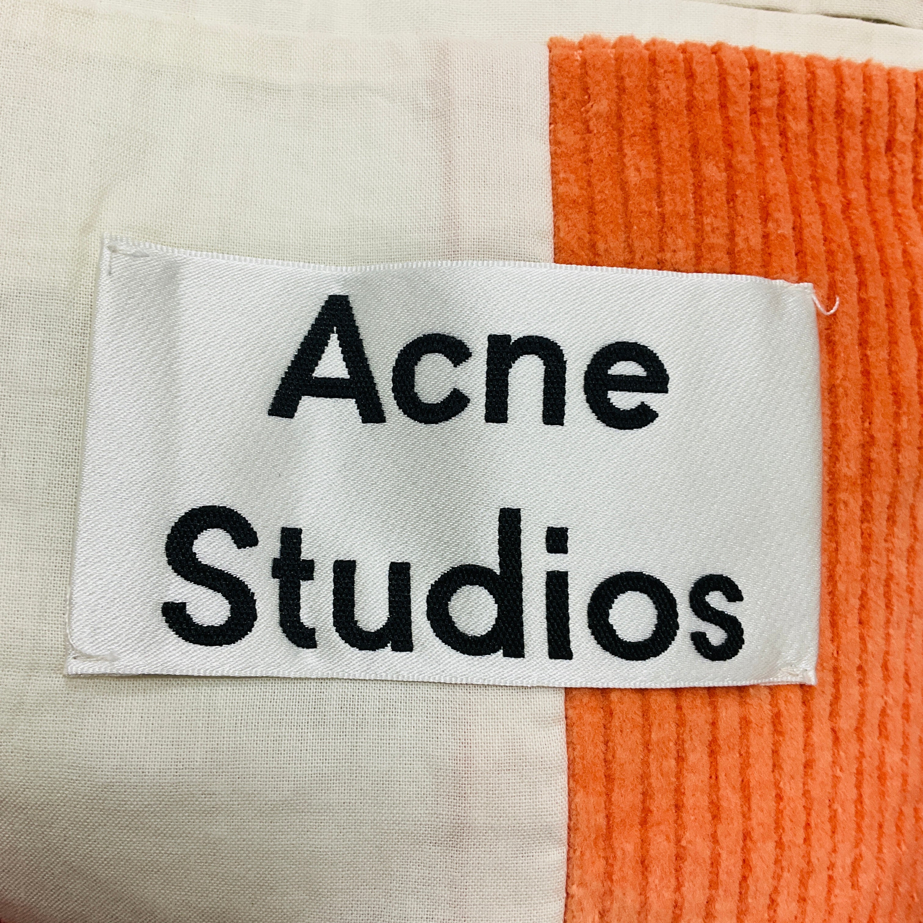 Acne Studios Orange Double Breasted Corduroy Suit Jacket - Image 4