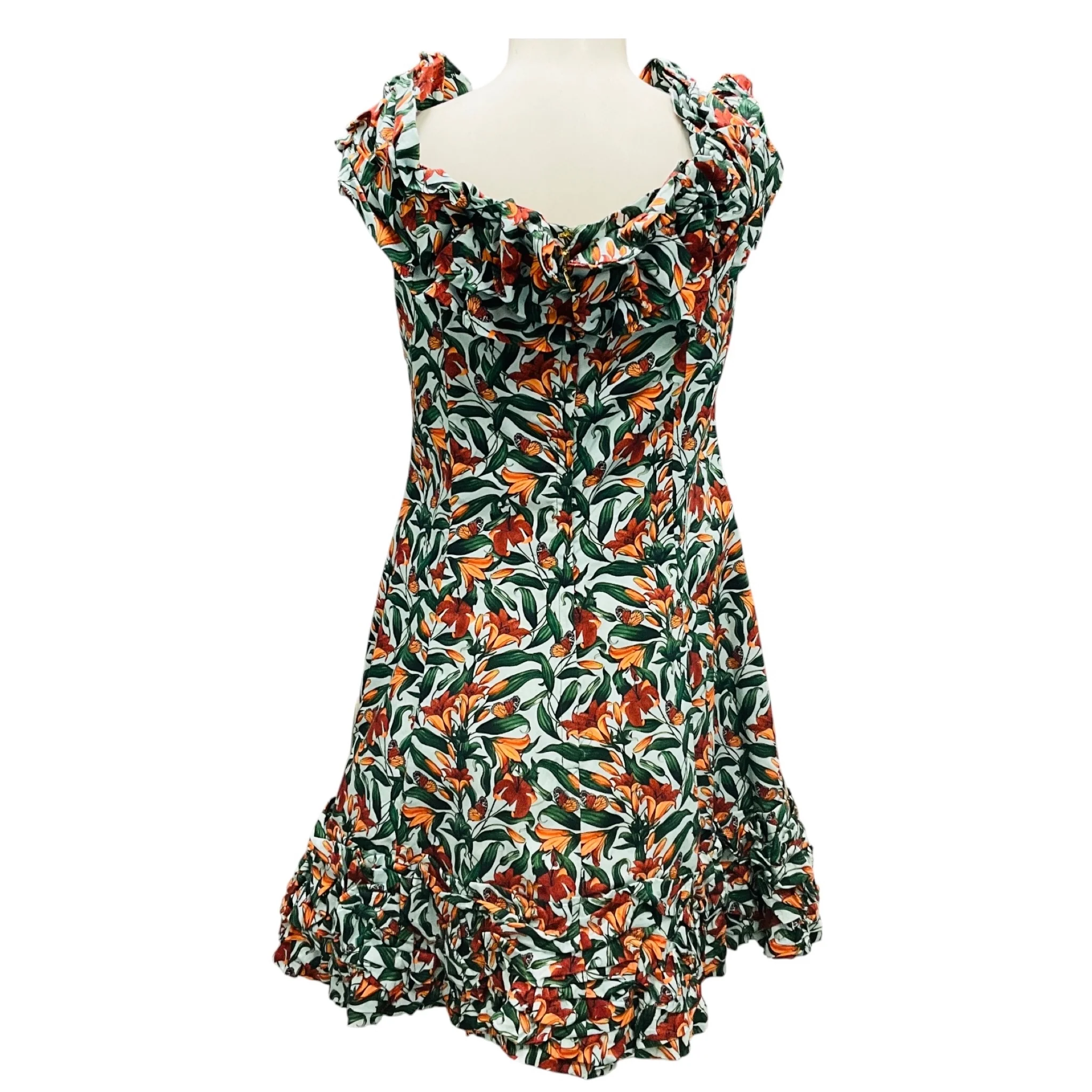 Agua by Agua Bendita Azul Multi Jardin Monarca Ruffled Mini Dress - Image 3