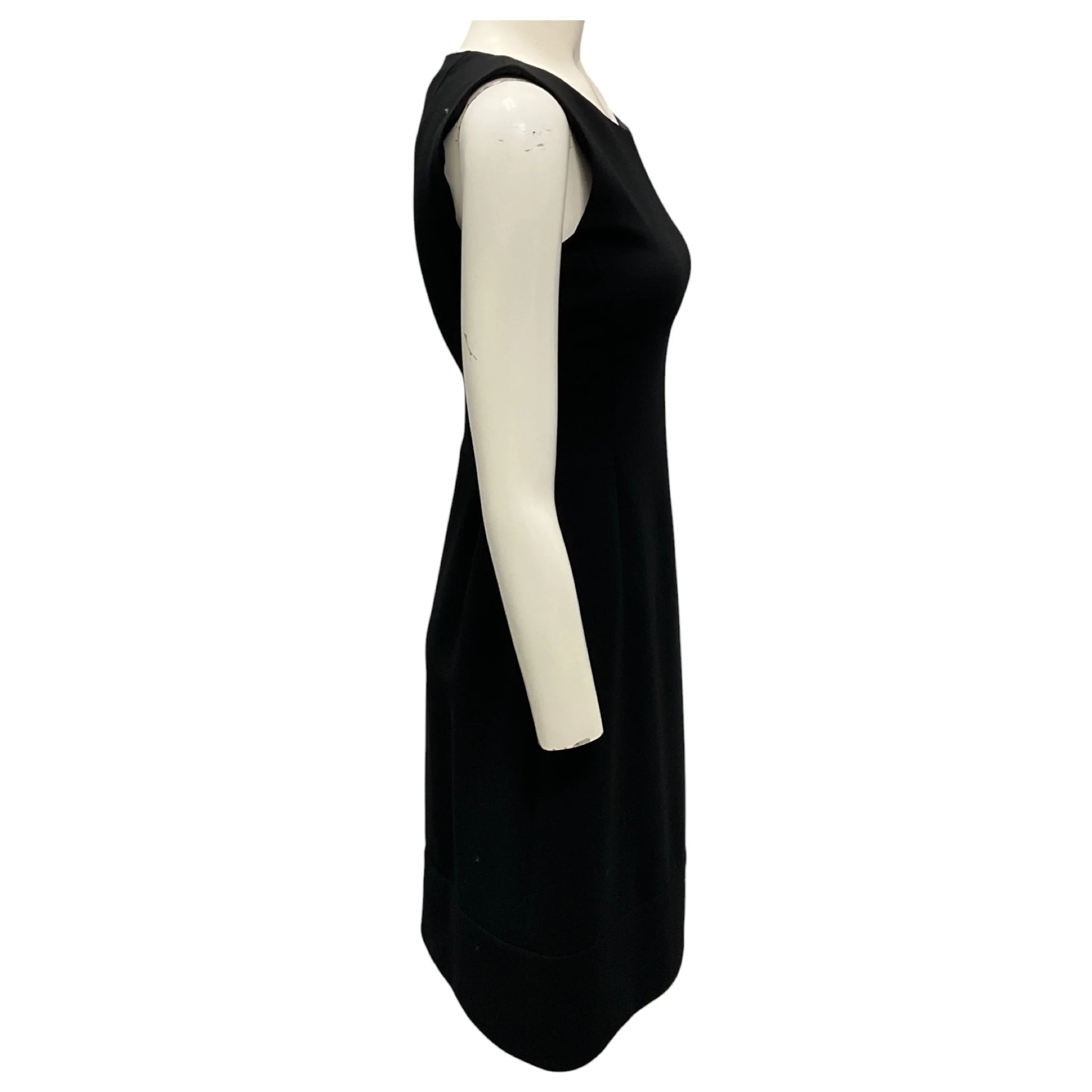 Akris Black Sleeveless Wool Shift Dress - Image 2