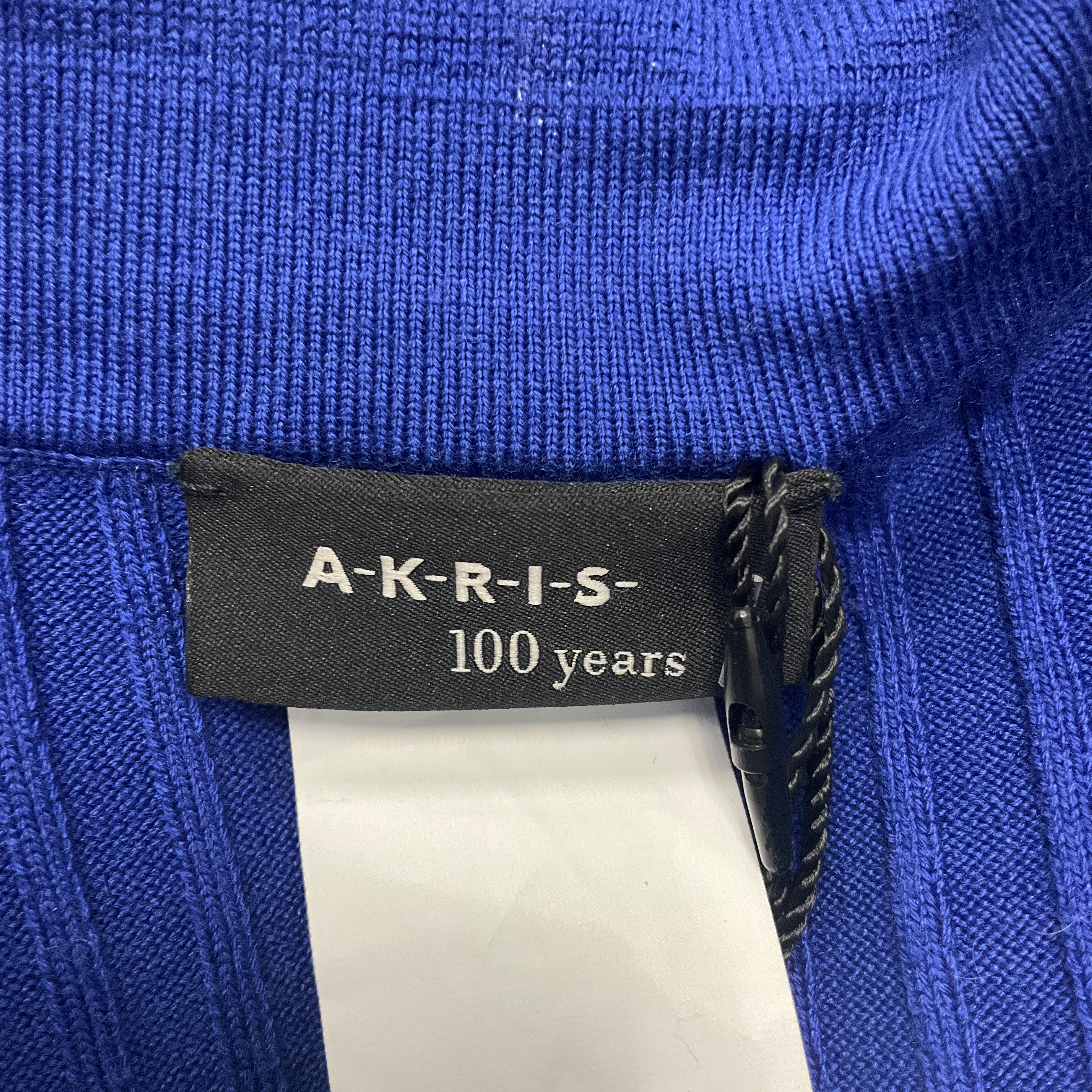 Akris Blue / Green Ribbed Knit Cardigan Sweater - Image 3