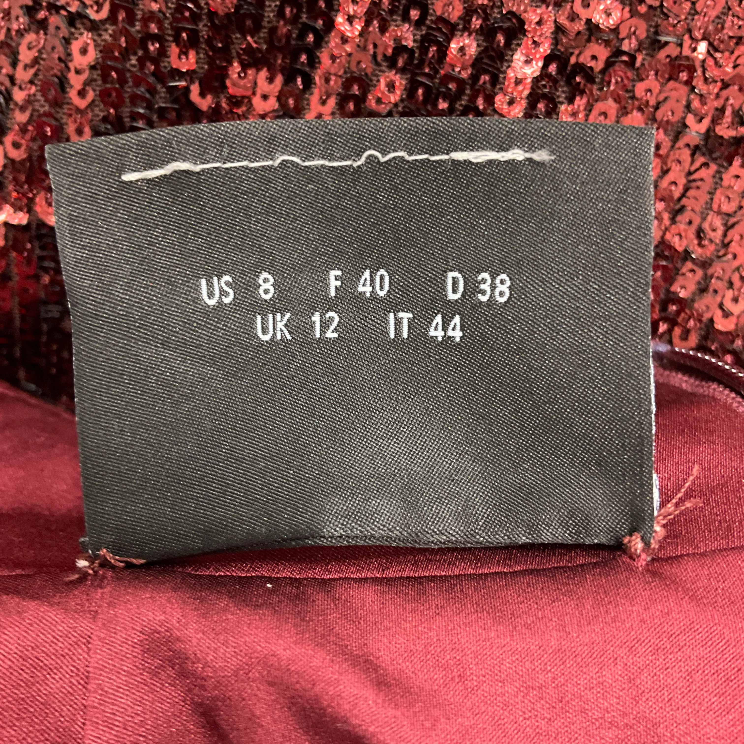 Akris Burgundy Sequined Long Sleeved Cocktail Dress - Image 5