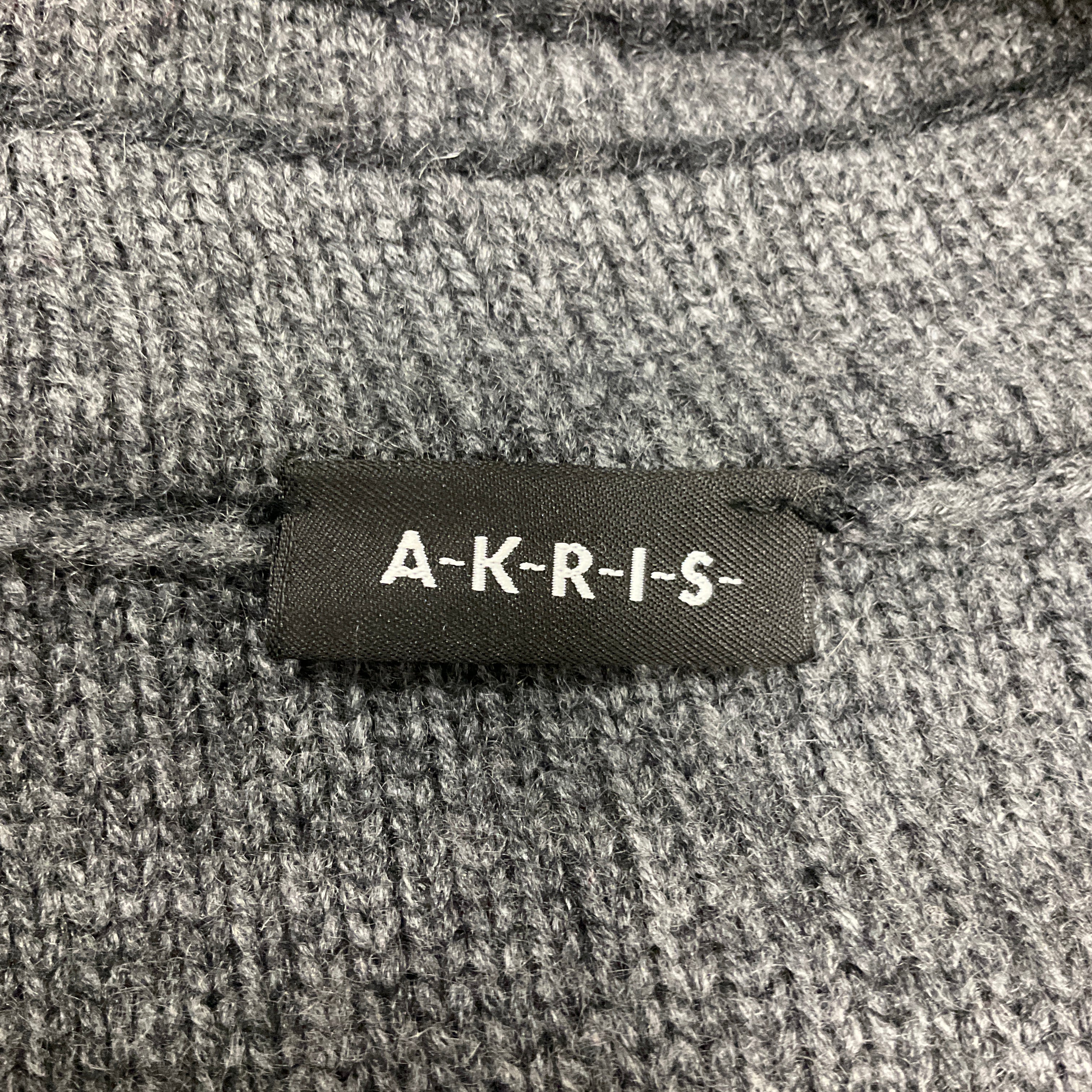 Akris Charcoal Grey Geometric Knit Long Sweater - Image 4