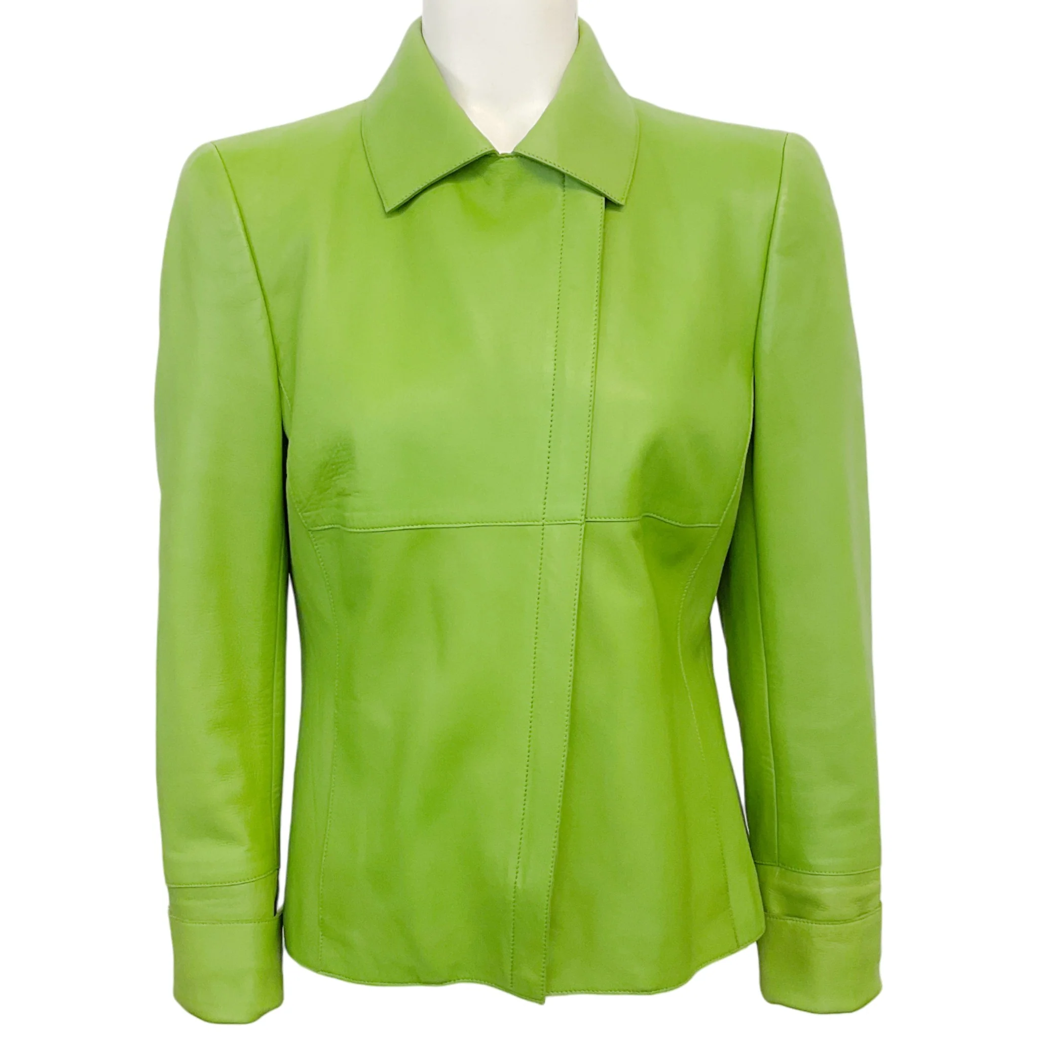 Akris Lime Green Leather Jacket