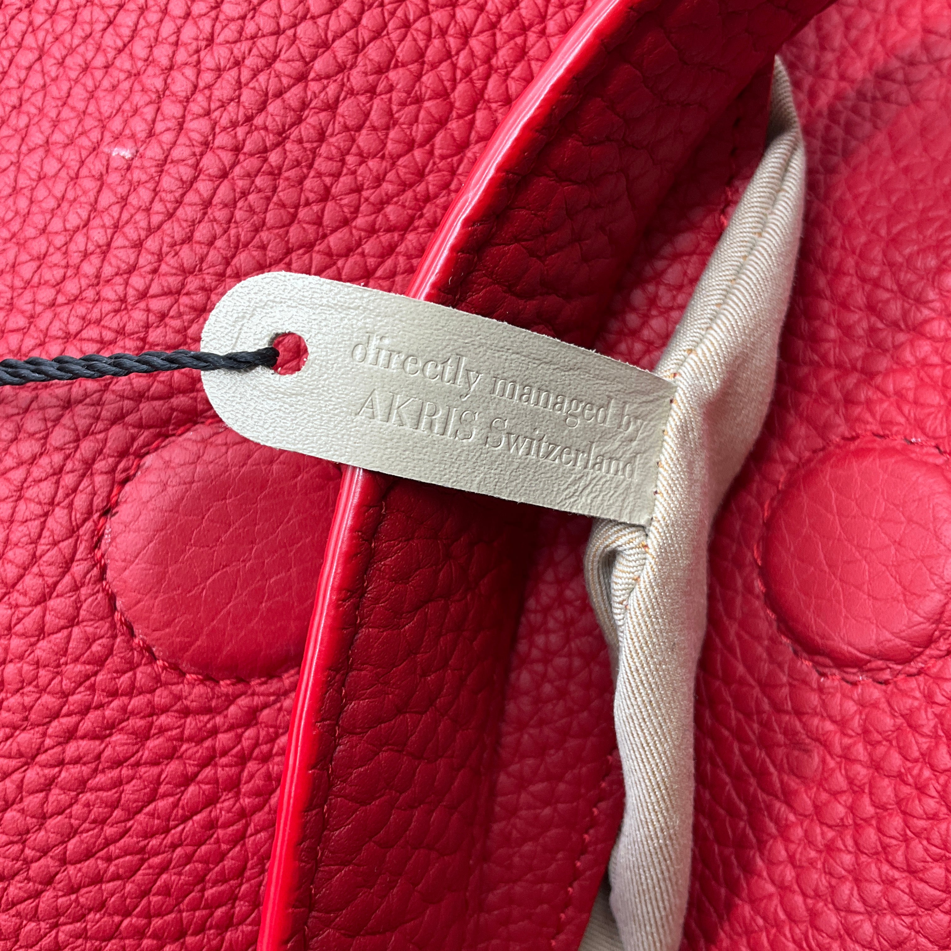 Akris Lipstick Red Grained Calfskin Leather Tasche XS Anna Bag - Image 15