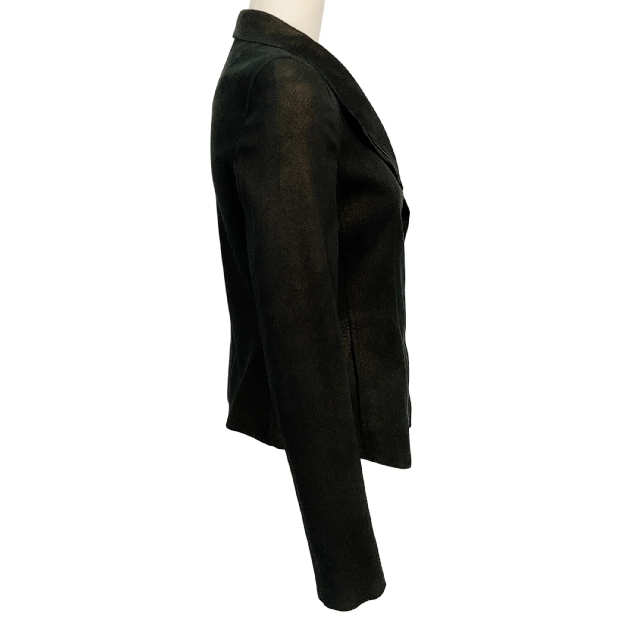 Akris Punto Bronze Metallic Leather Moto Jacket - Image 2