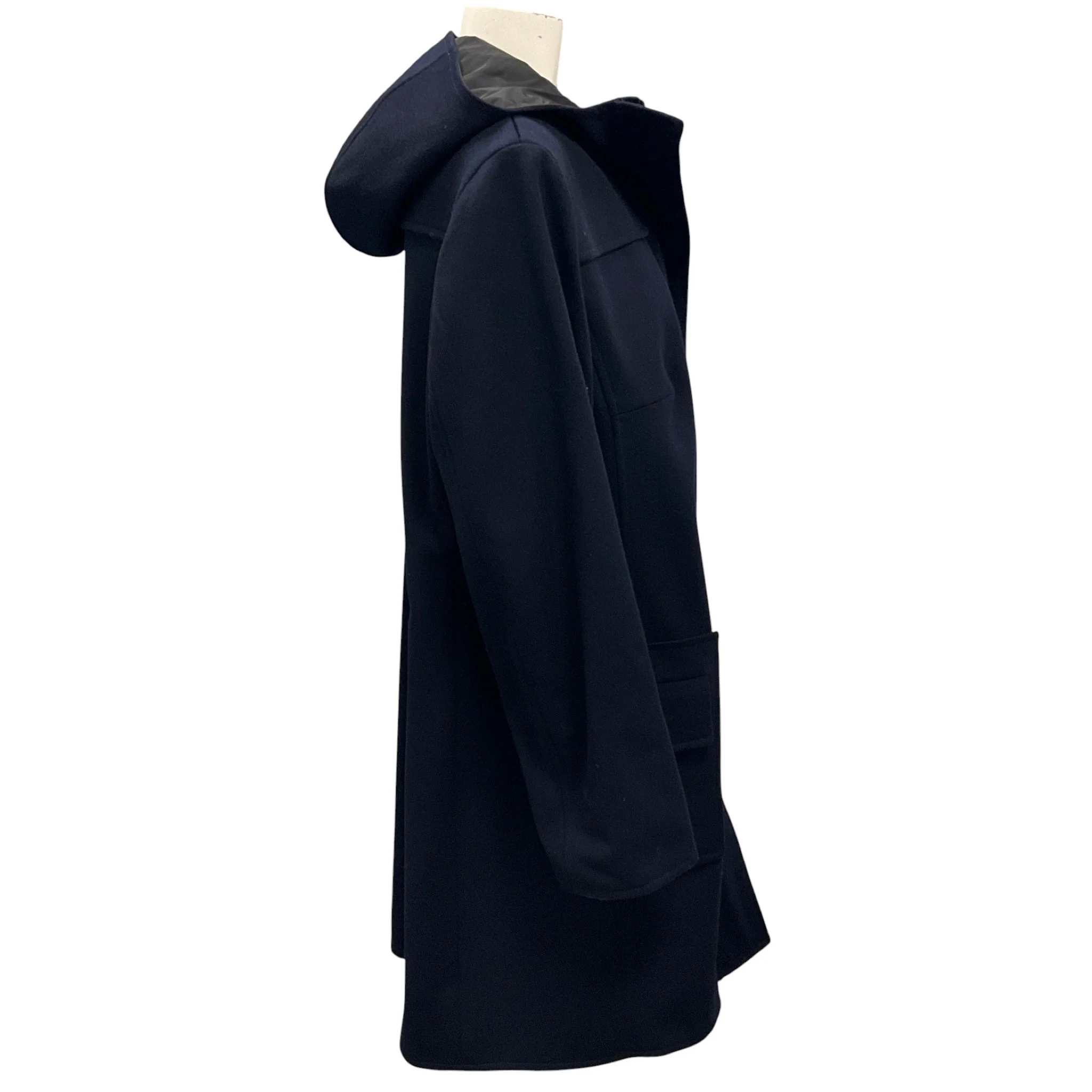 Akris Punto Navy / Black Reversible Wool and Tessuto Coat - Image 2