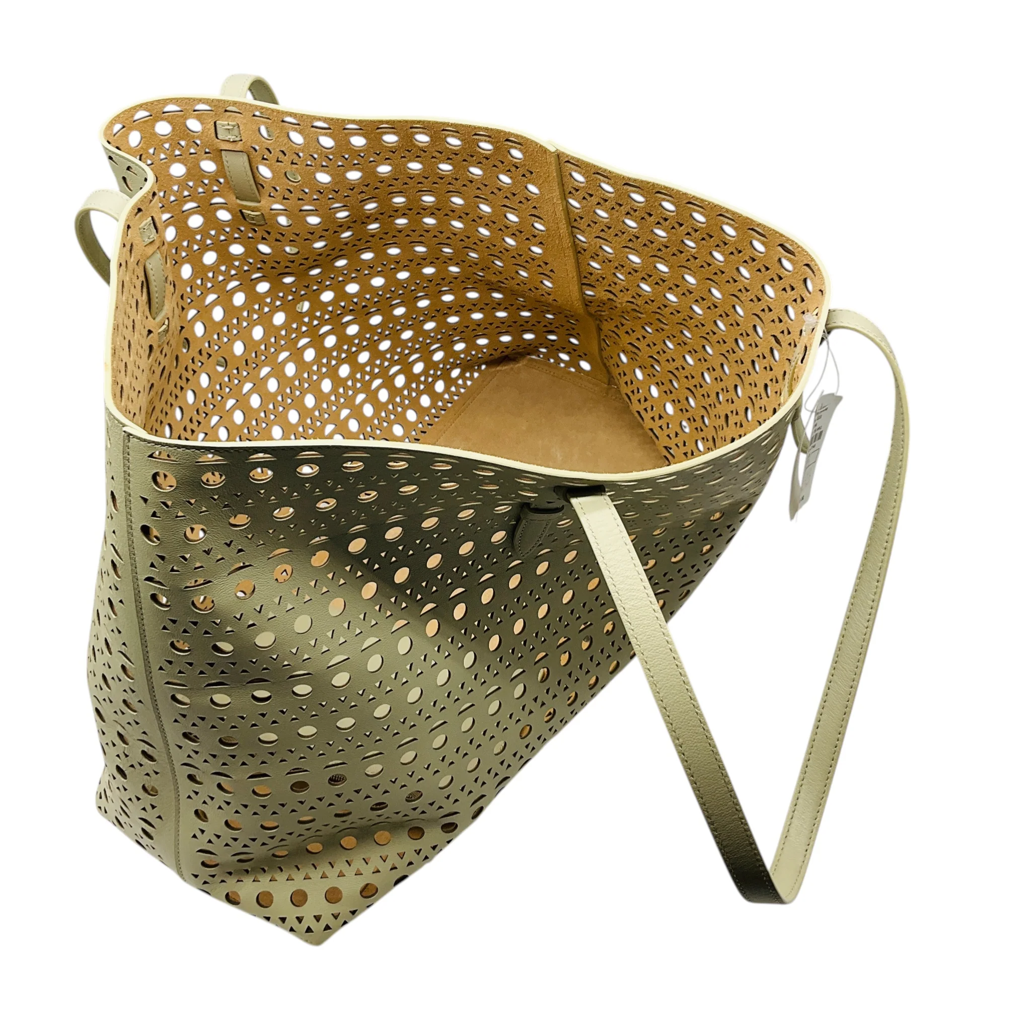 Alaia Argile Mina 44 Large Cut Out Neo Vienne Soft Calfskin Leather Tote Bag - Image 5