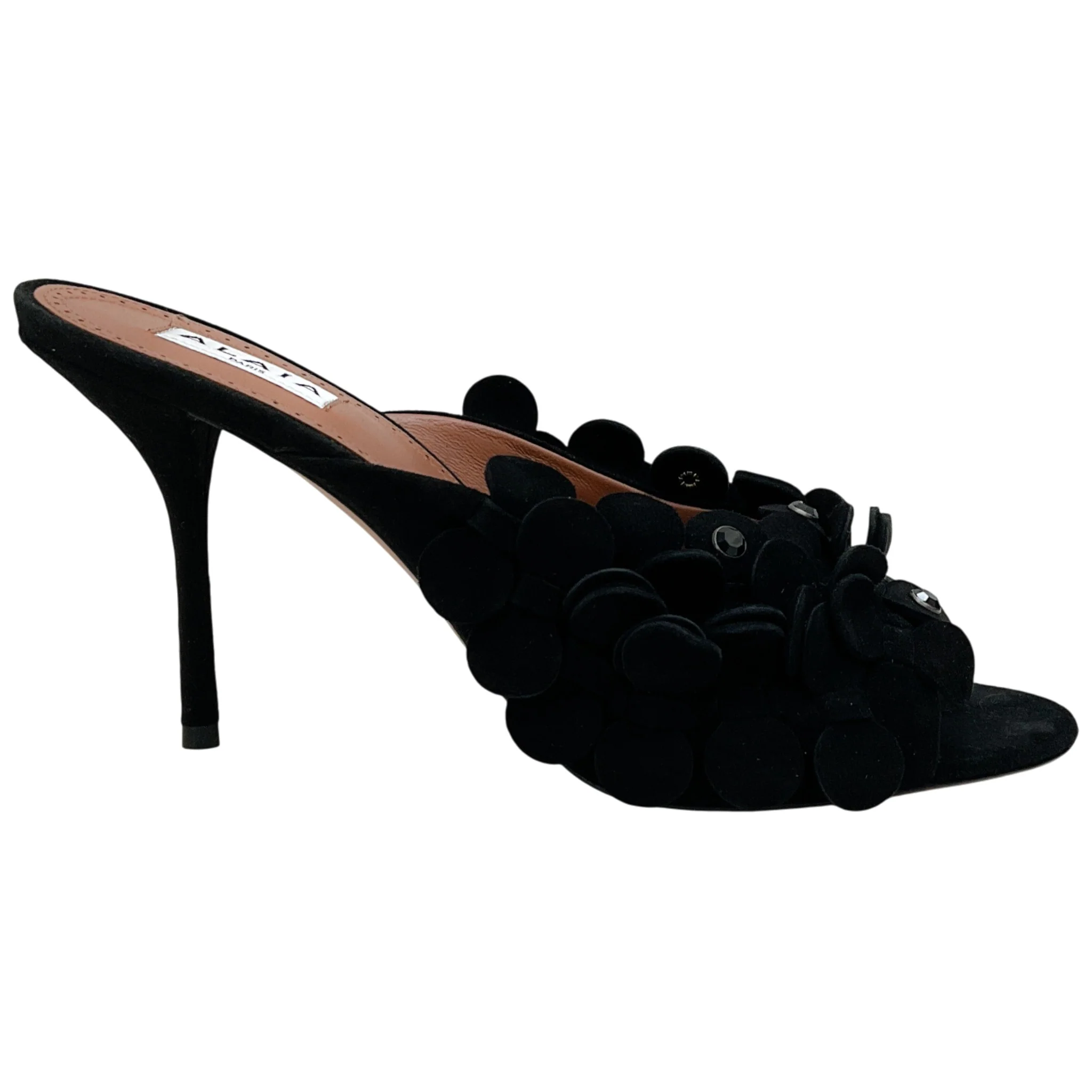 Alaia Black Suede Confetti Mules - Image 2