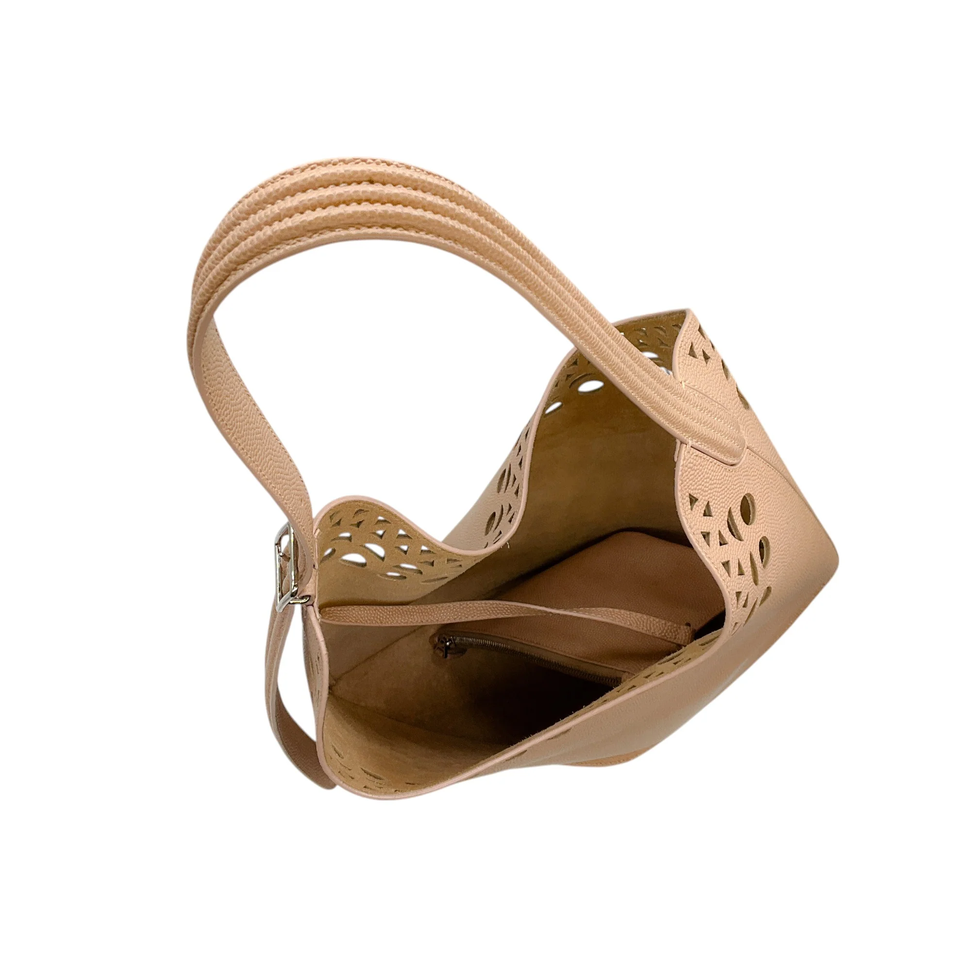 Alaia Sable Gail Medium Laser-cut Leather Shoulder Bag - Image 7