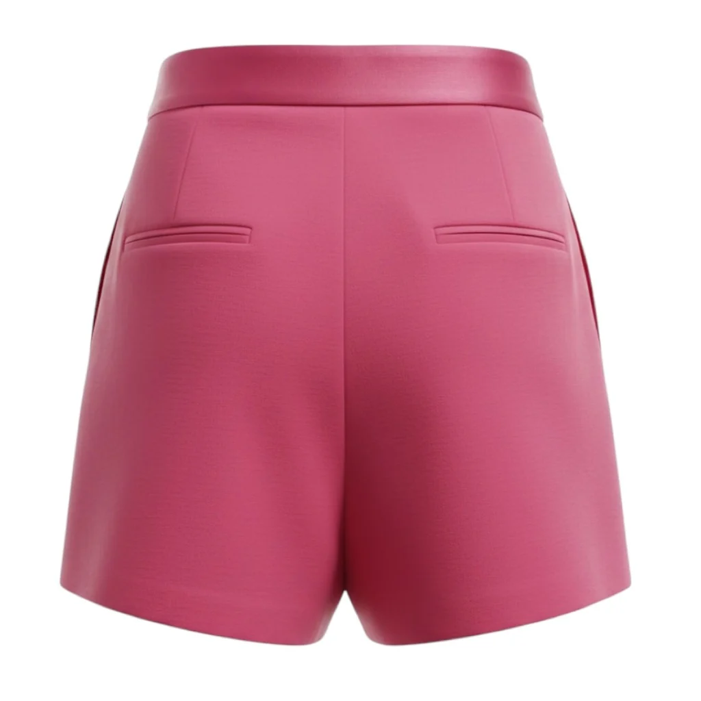 Alex Perry Garnet Rose Satin Crepe Pleat Short - Image 2