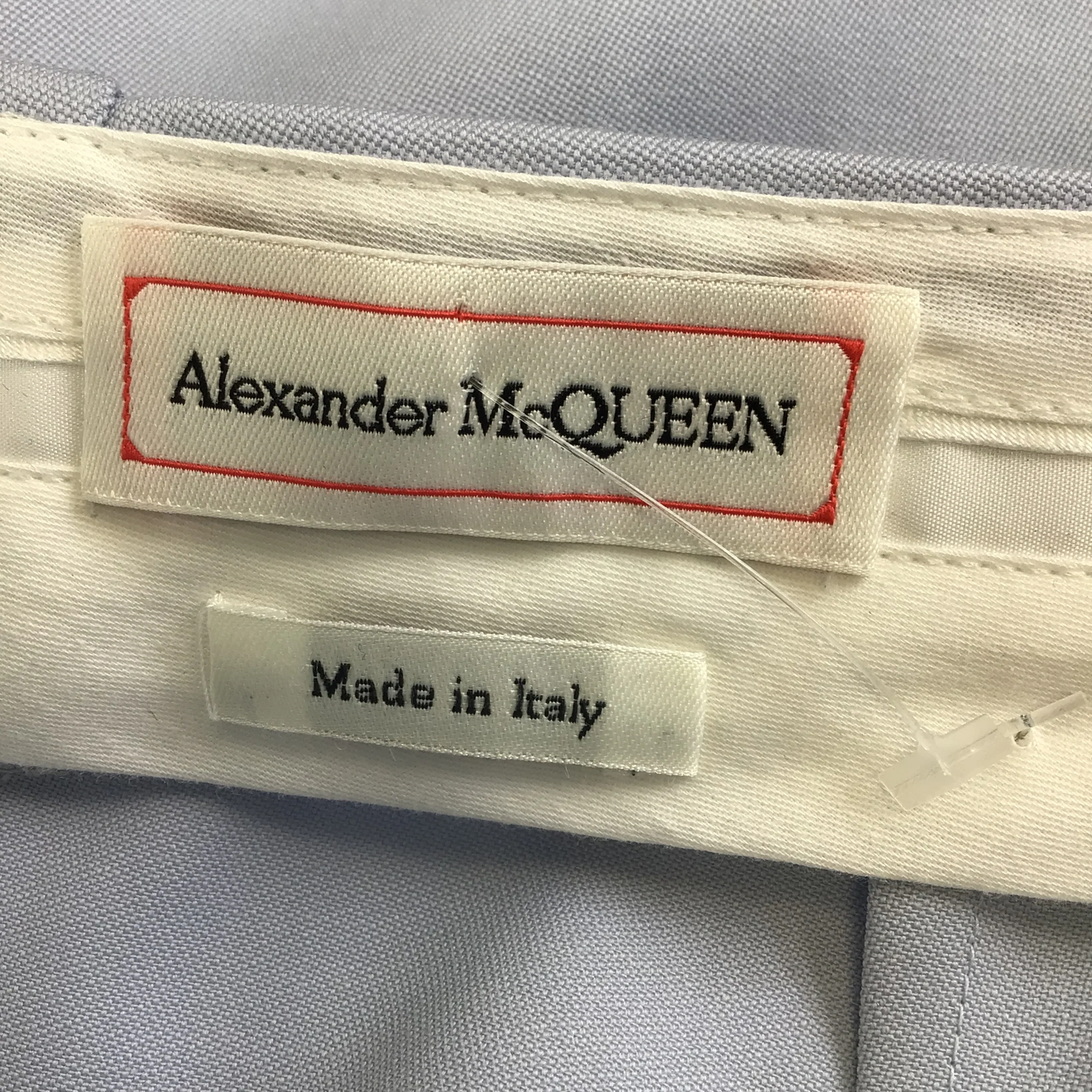Alexander McQueen Light Blue 2022 Tapered Leg Wool Pants / Trousers - Image 4