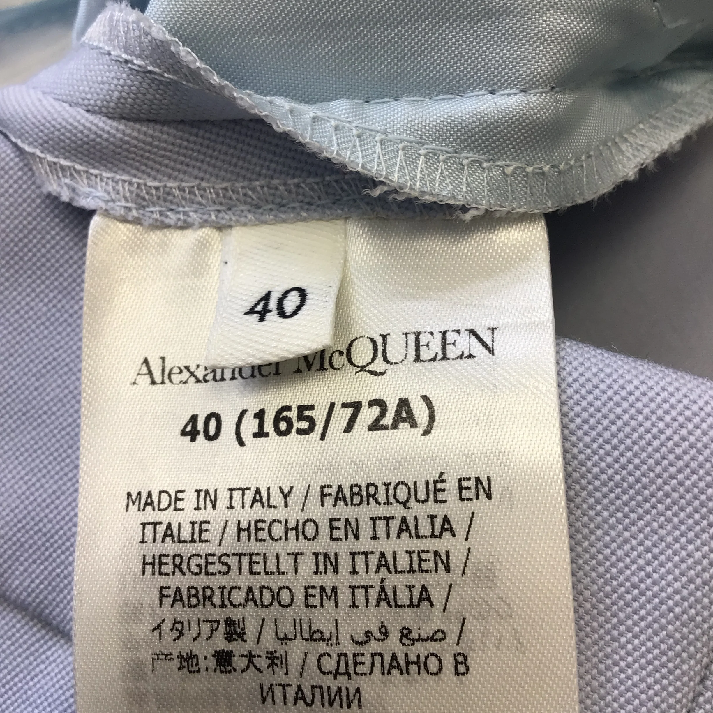 Alexander McQueen Light Blue 2022 Tapered Leg Wool Pants / Trousers - Image 7