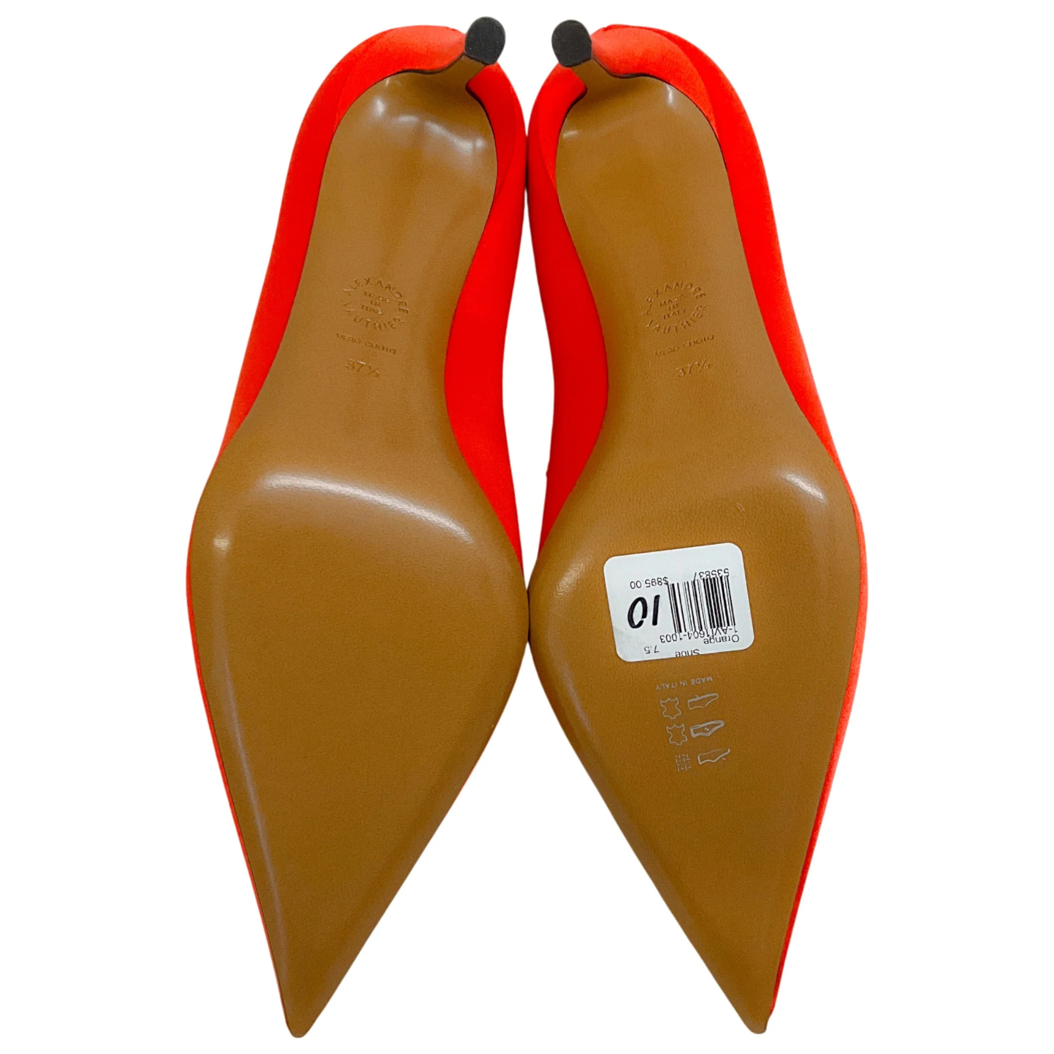 Alexandre Vauthier Orange Satin Pumps - Image 7