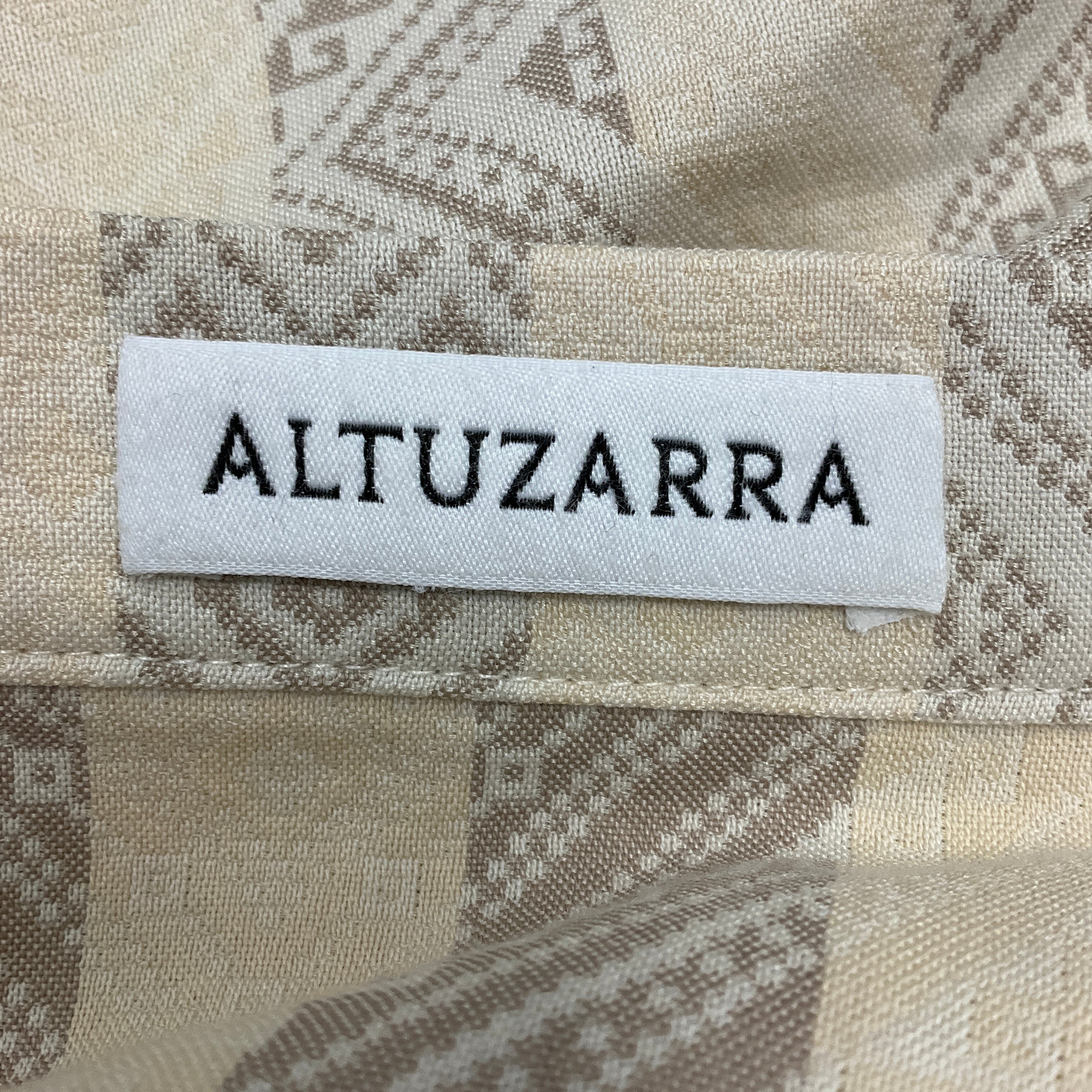 Altuzarra Beige Tie Detail Tassel Hem Cotton Midi Skirt - Image 4
