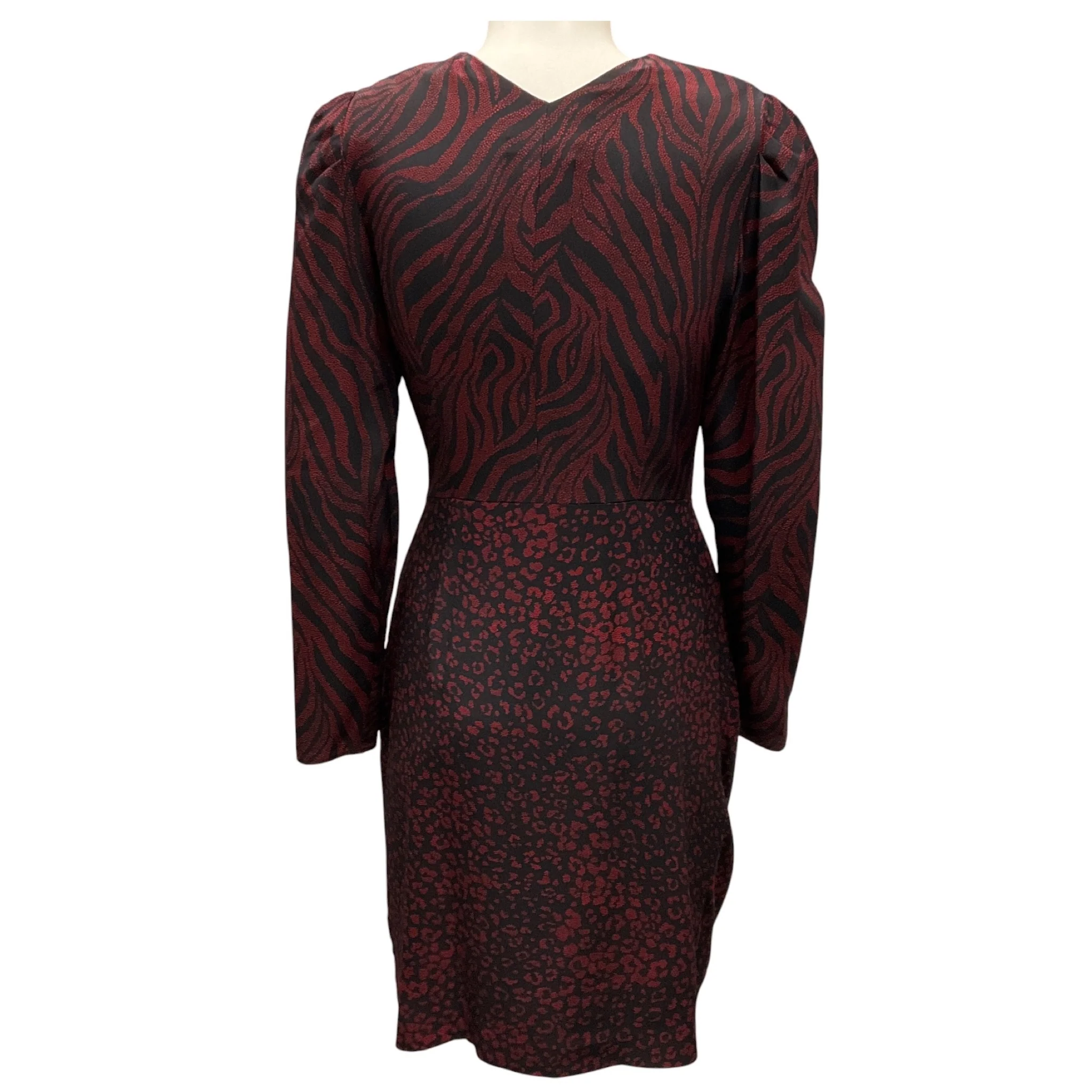 Altuzarra Black / Red Printed Long Sleeved Silk Crepe Dress - Image 3