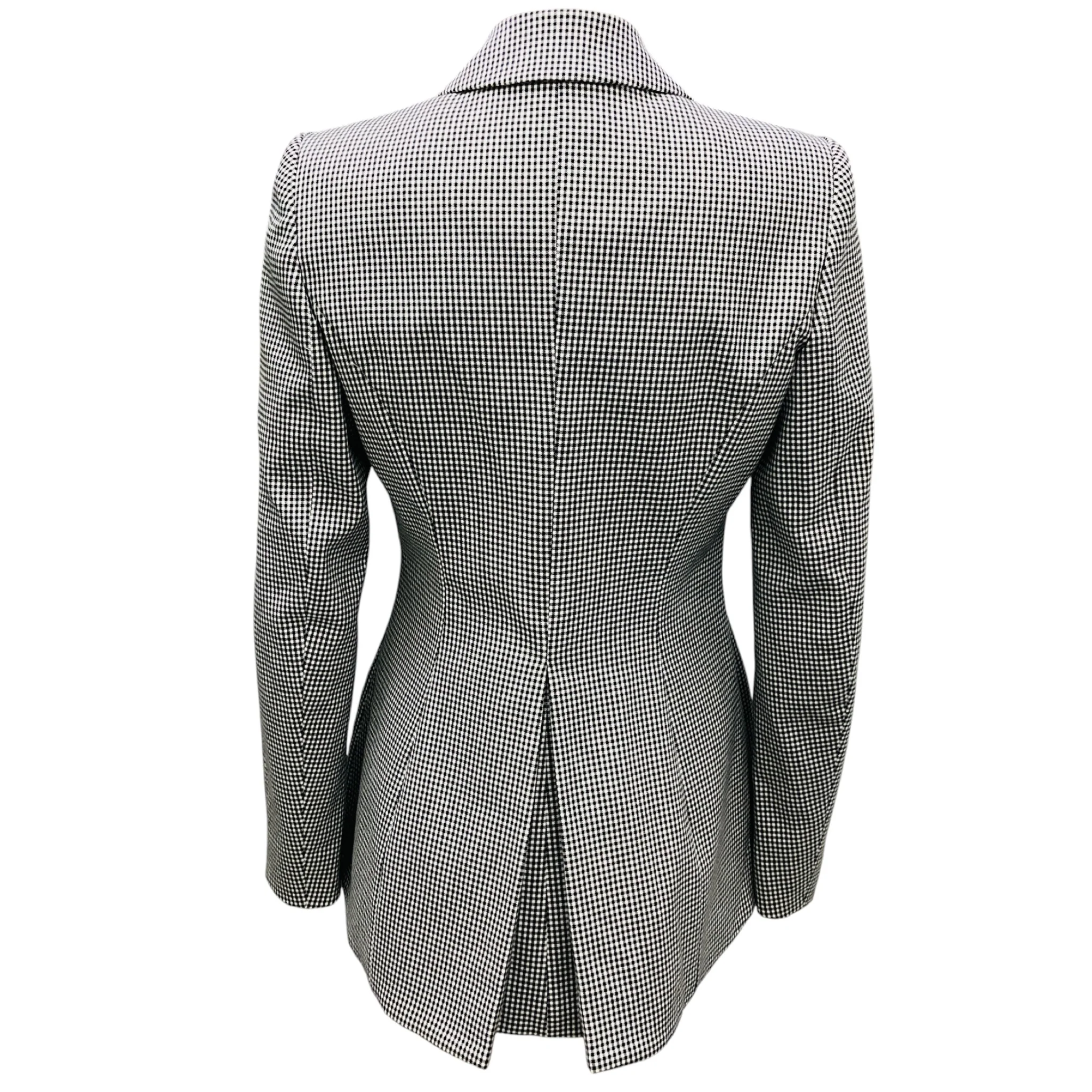 Altuzarra Black / White Acacia Gingham Blazer Jacket - Image 3