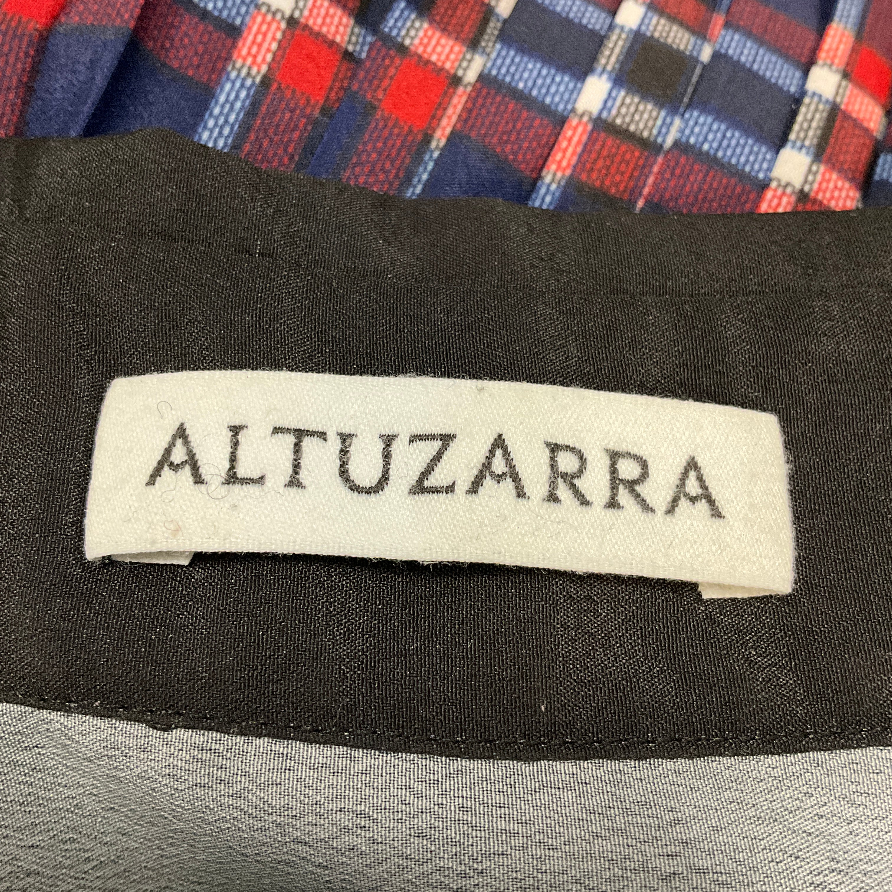 Altuzarra Blue / Black / White / Red Maria Tie Dye Check Print Shirtdress - Image 4