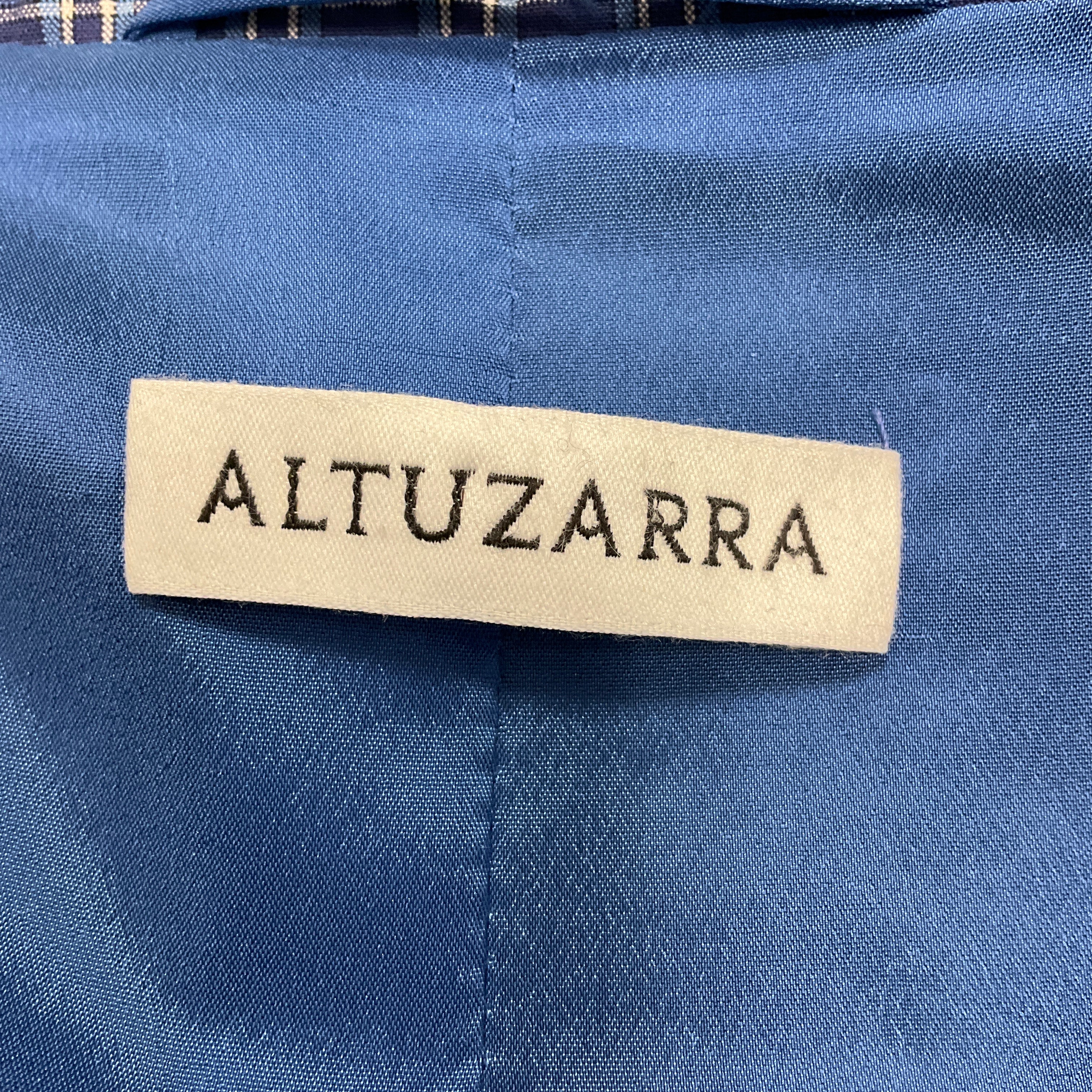 Altuzarra Blue Plaid Jacket and Skirt Two-Piece Suit Set - Image 4