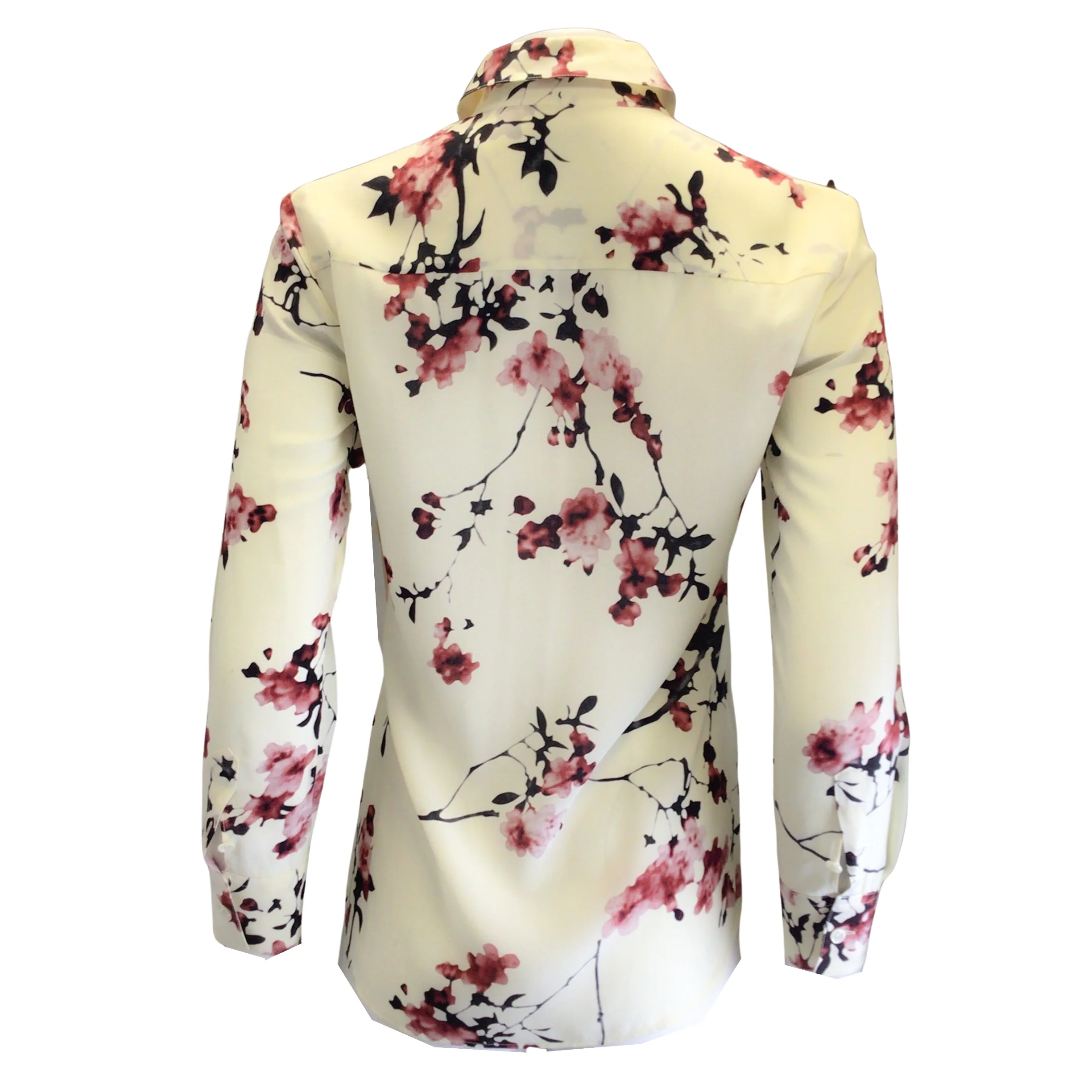 Altuzarra Ivory Cherry Blossom Print Long Sleeved Silk Blouse - Image 3