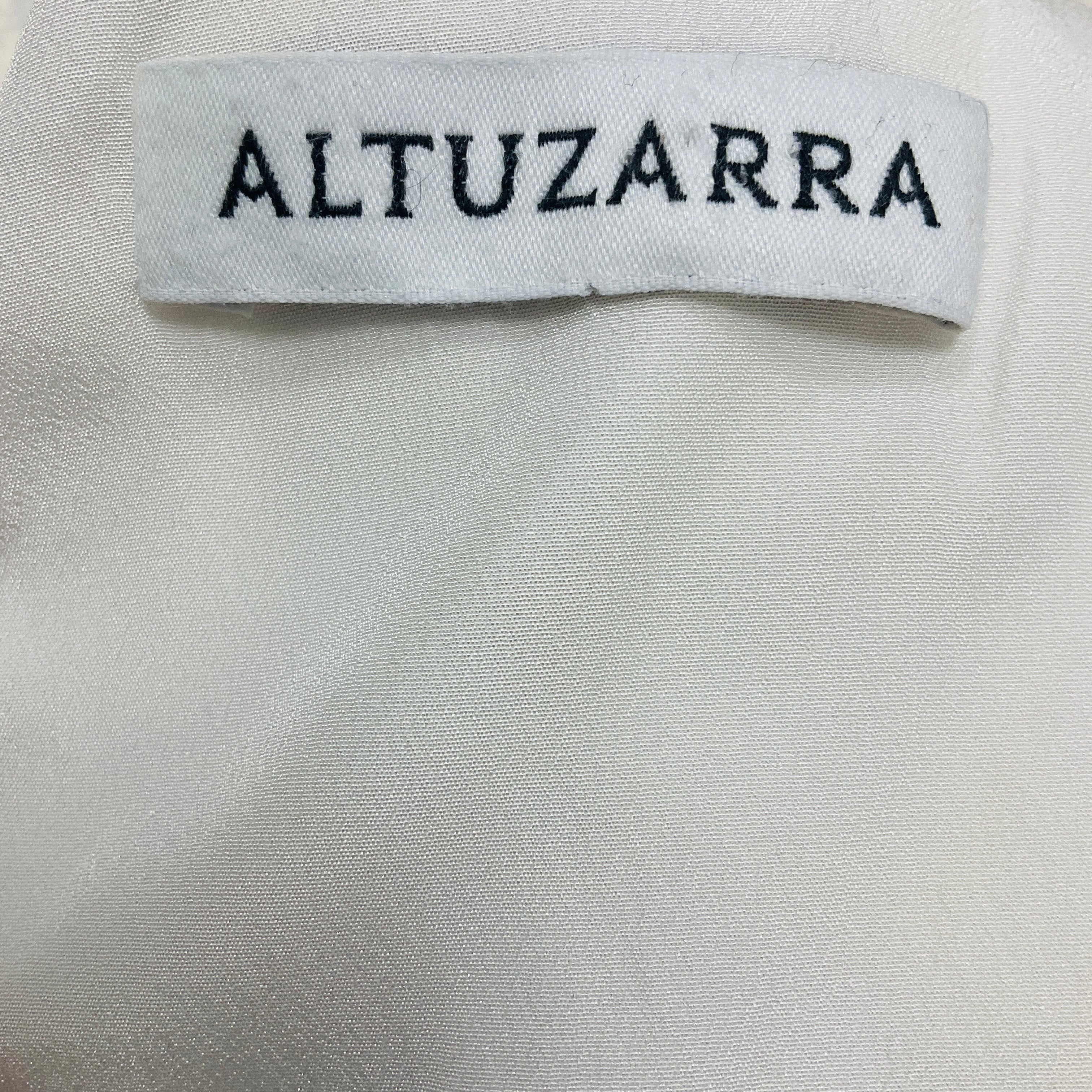 Altuzarra White Fringed Short Sleeved Linen Midi Dress - Image 4