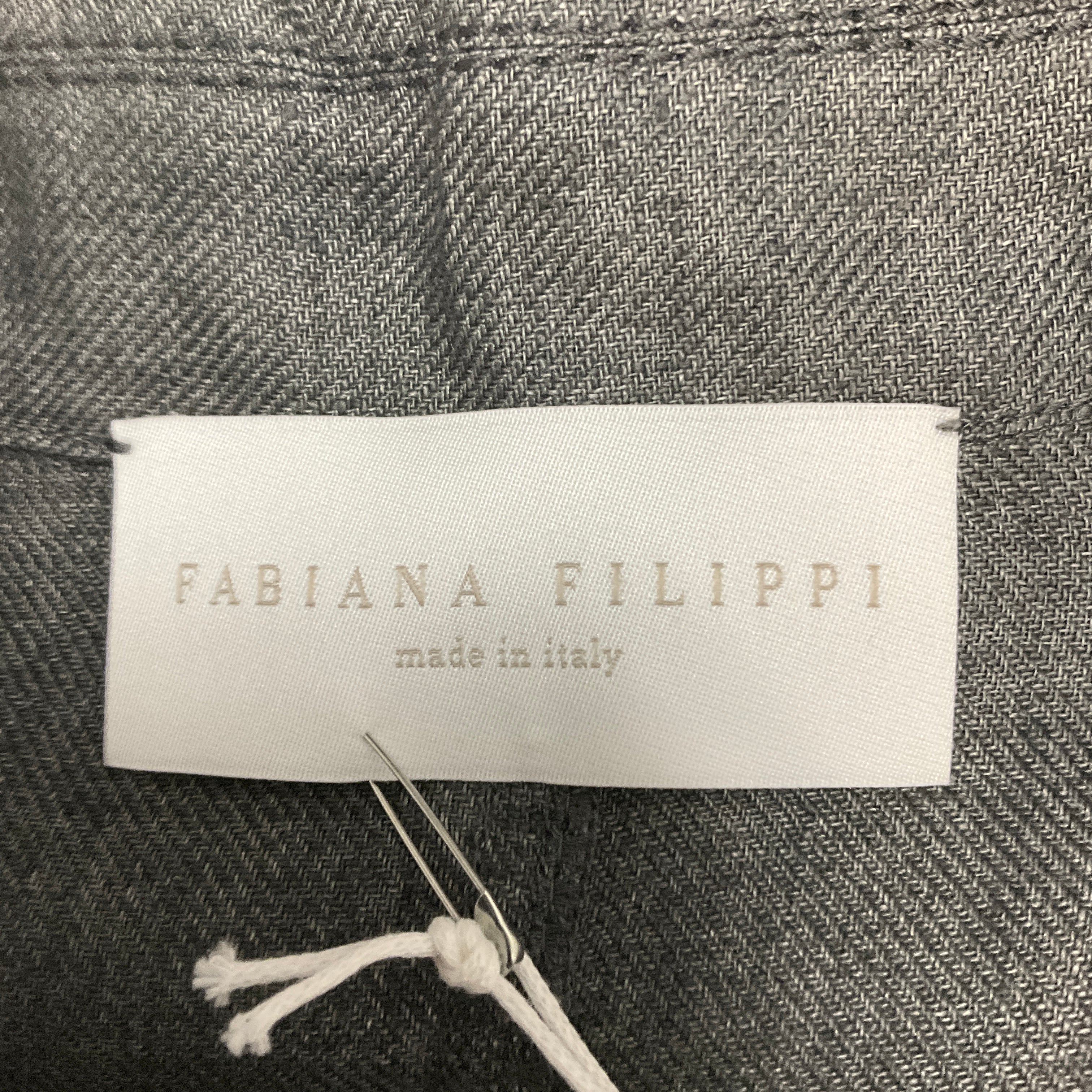 Fabiana Filippi Dark Grey Button Front Linen Jacket - Image 4