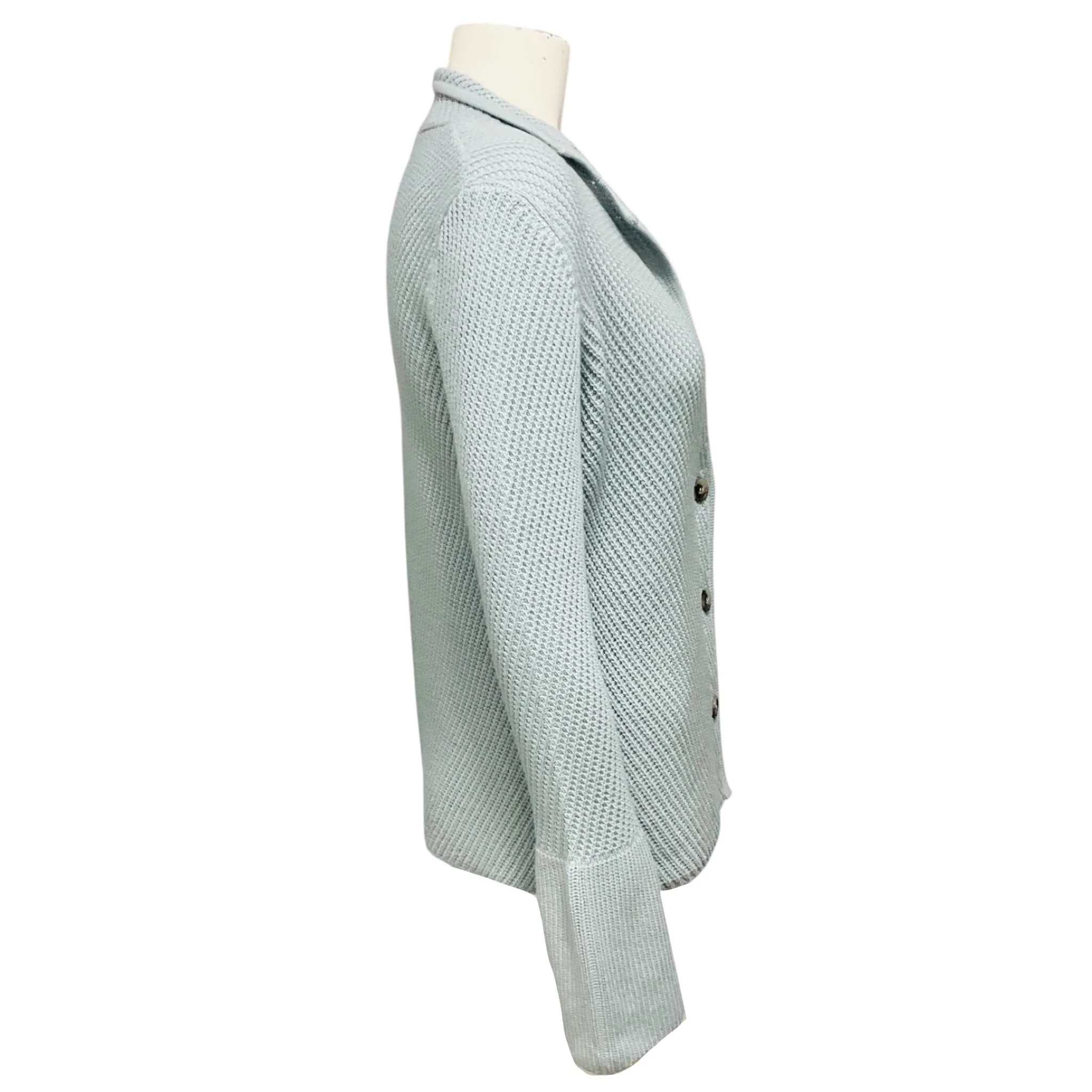 Amina Rubinacci Light Blue Wool Knit Button down Cardigan Sweater - Image 2