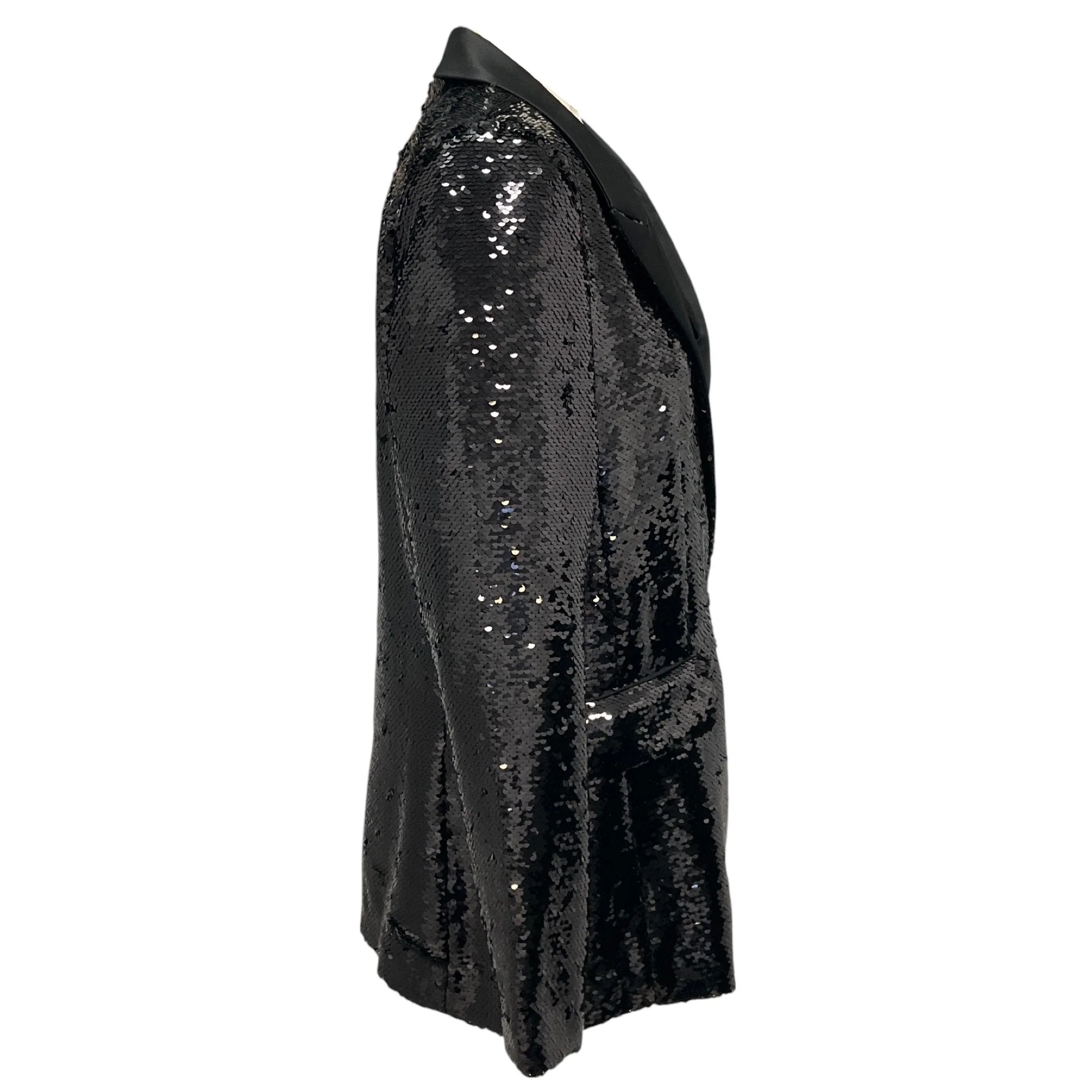 Anine Bing Black Sequined Tuxedo Style Blazer - Image 2