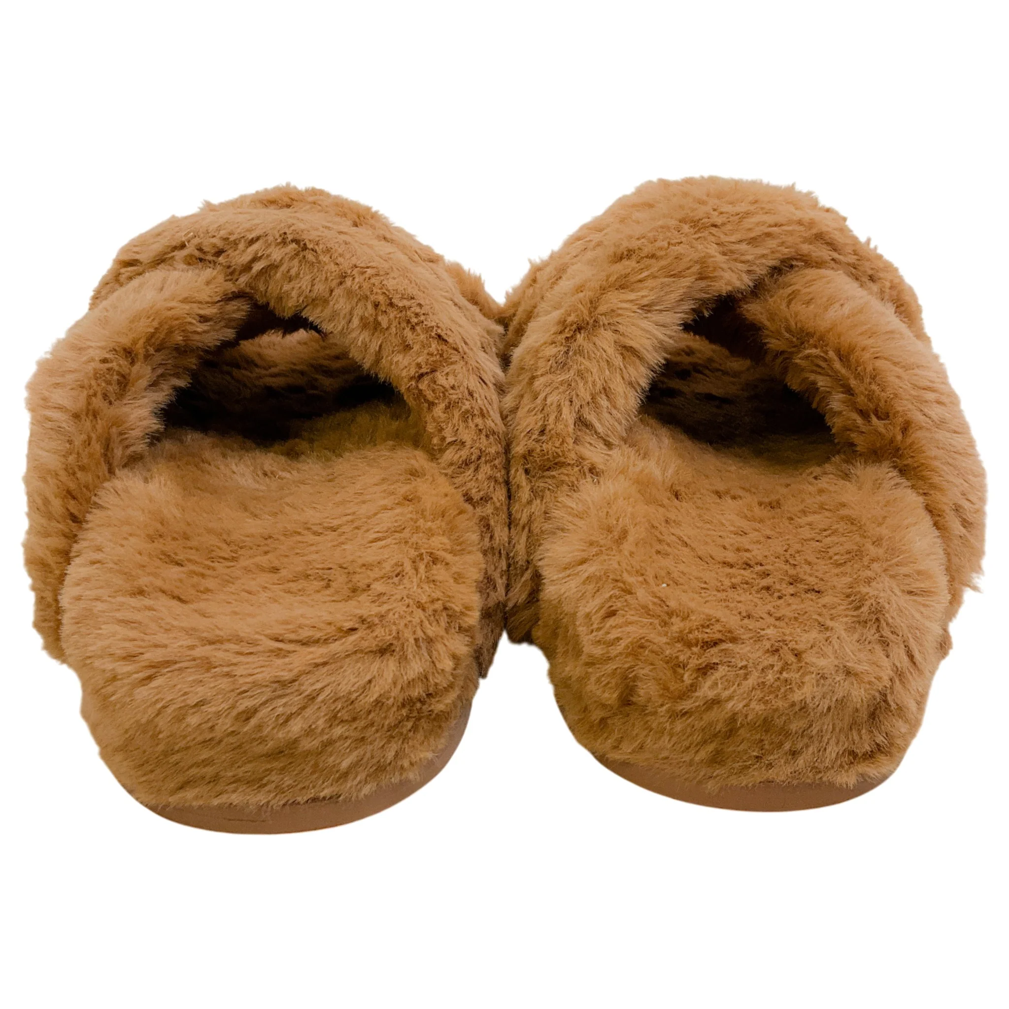 Anine Bing Camel Faux Fur Lizzie Slide Sandals - Image 5