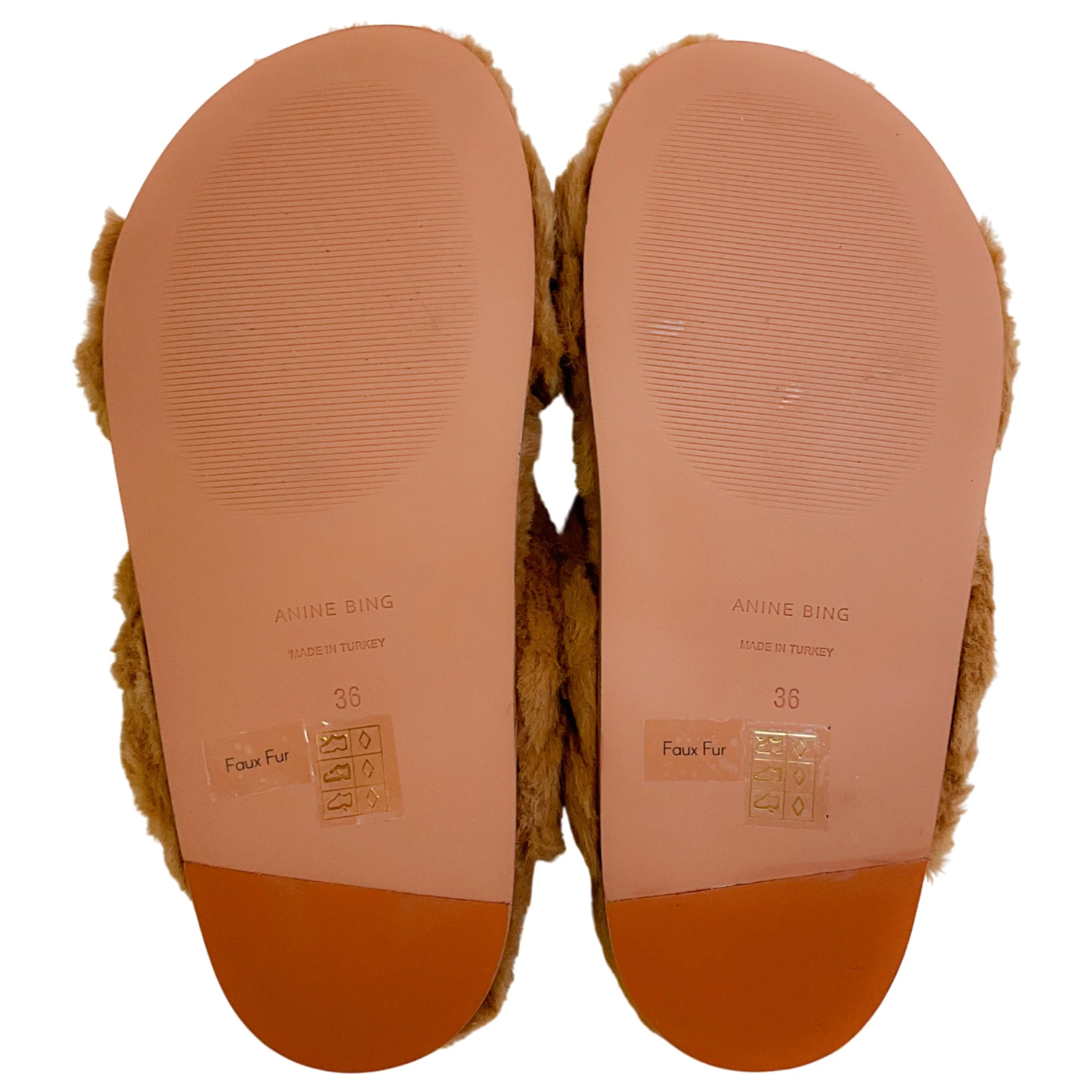 Anine Bing Camel Faux Fur Lizzie Slide Sandals - Image 7