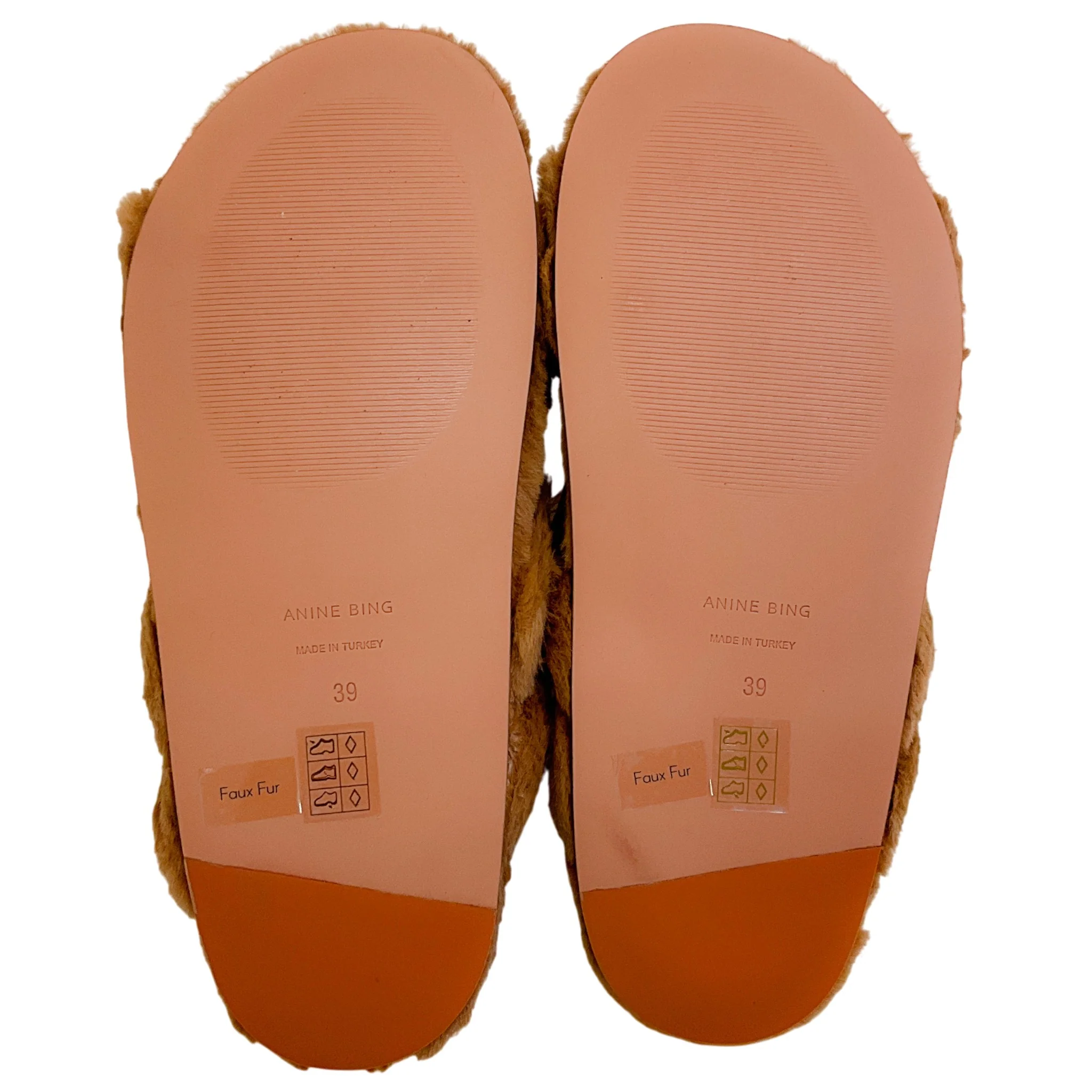 Anine Bing Camel Faux Fur Lizzie Slide Sandals - Image 9