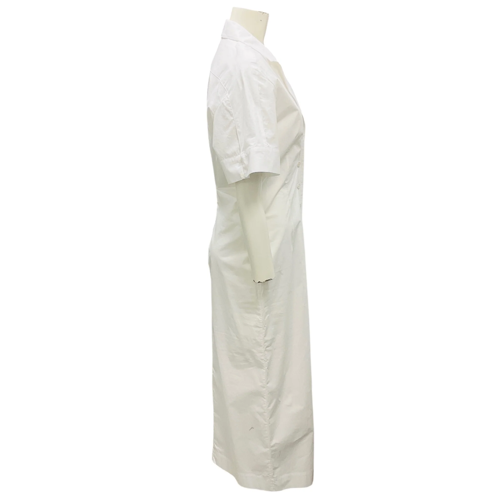 Another Tomorrow White Bias Poplin Dress - Image 2