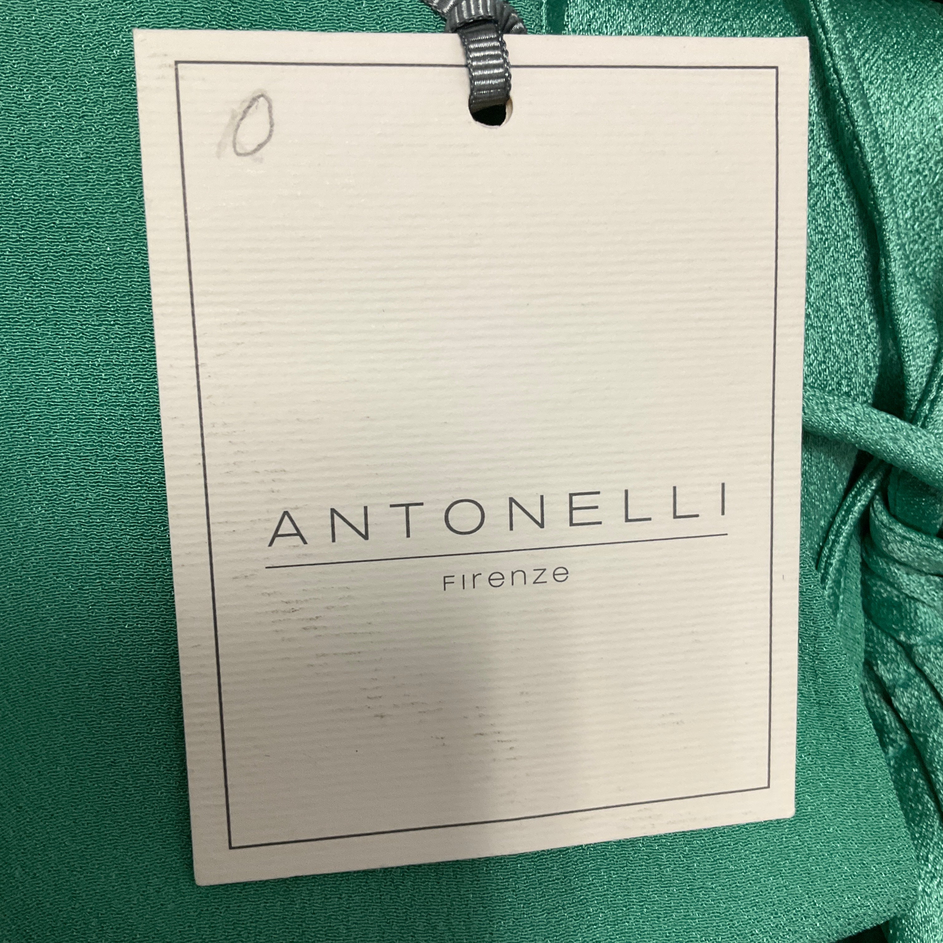 Antonelli Firenze Emerald Green Losavio Silk Satin Jumpsuit - Image 5