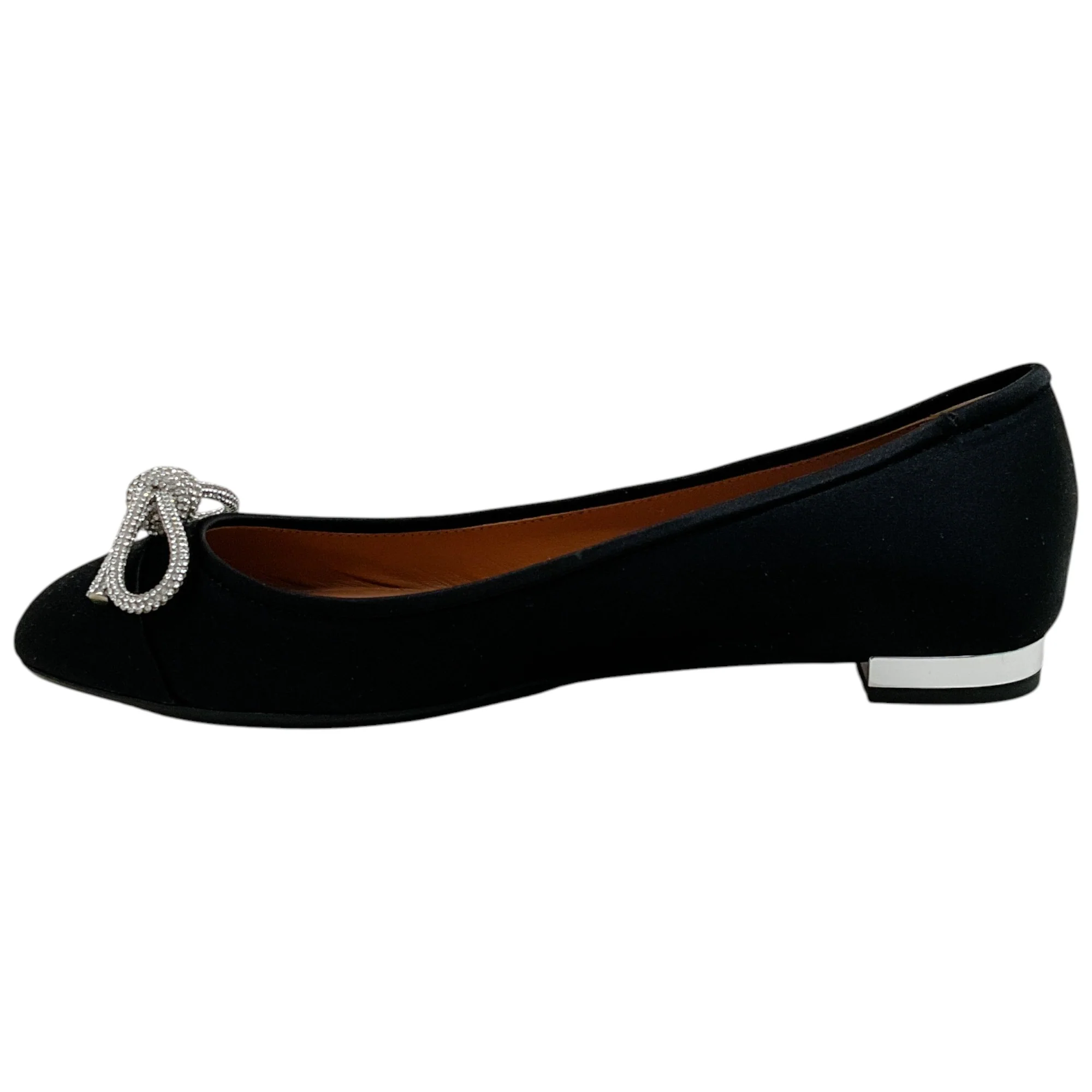 Aquazzura Black Satin Parisina Crystal Ballet Flats - Image 3