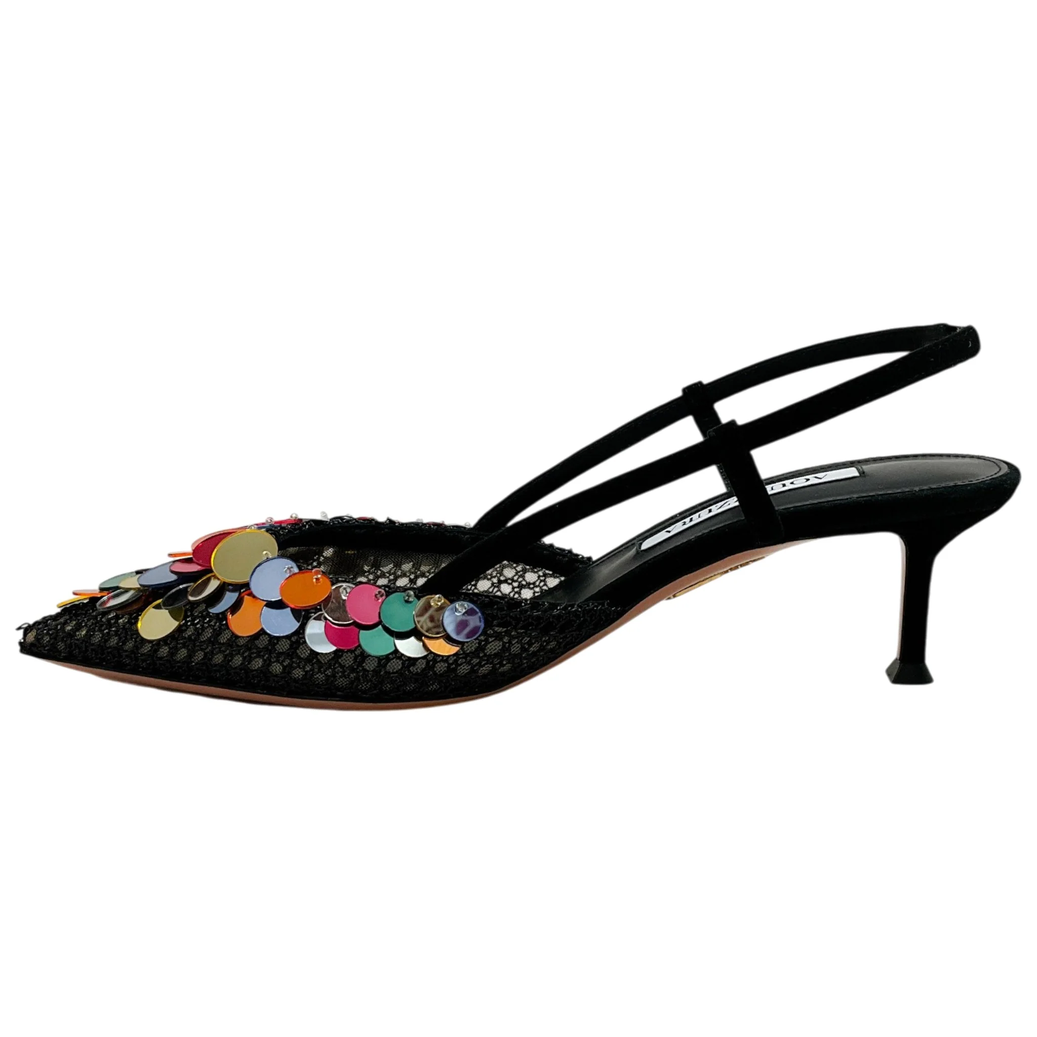 Aquazzura Black Suede / Metal Wed Can Can 50 Pumps - Image 3