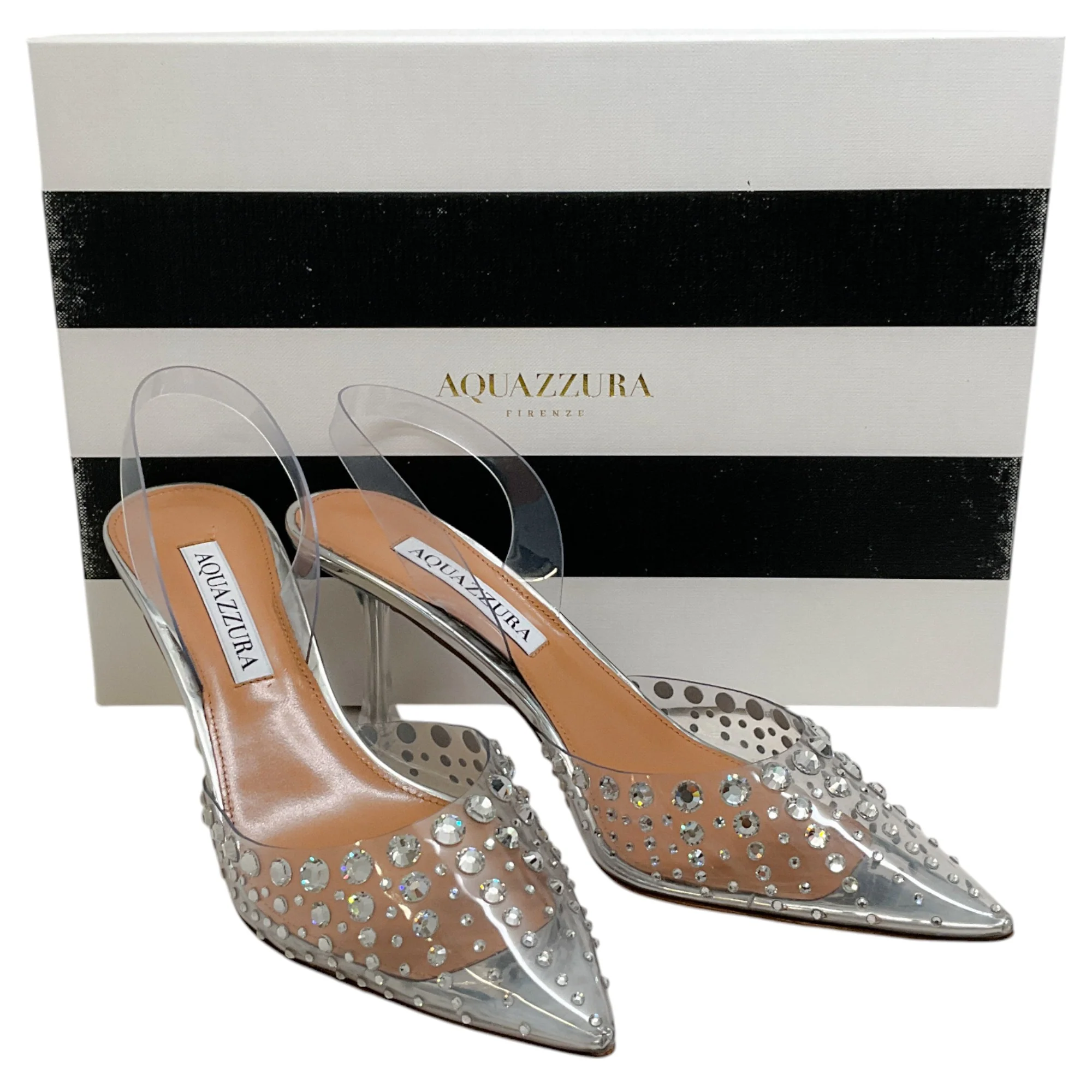 Aquazzura Silver Starburst PVC Slingback Pumps - Image 6