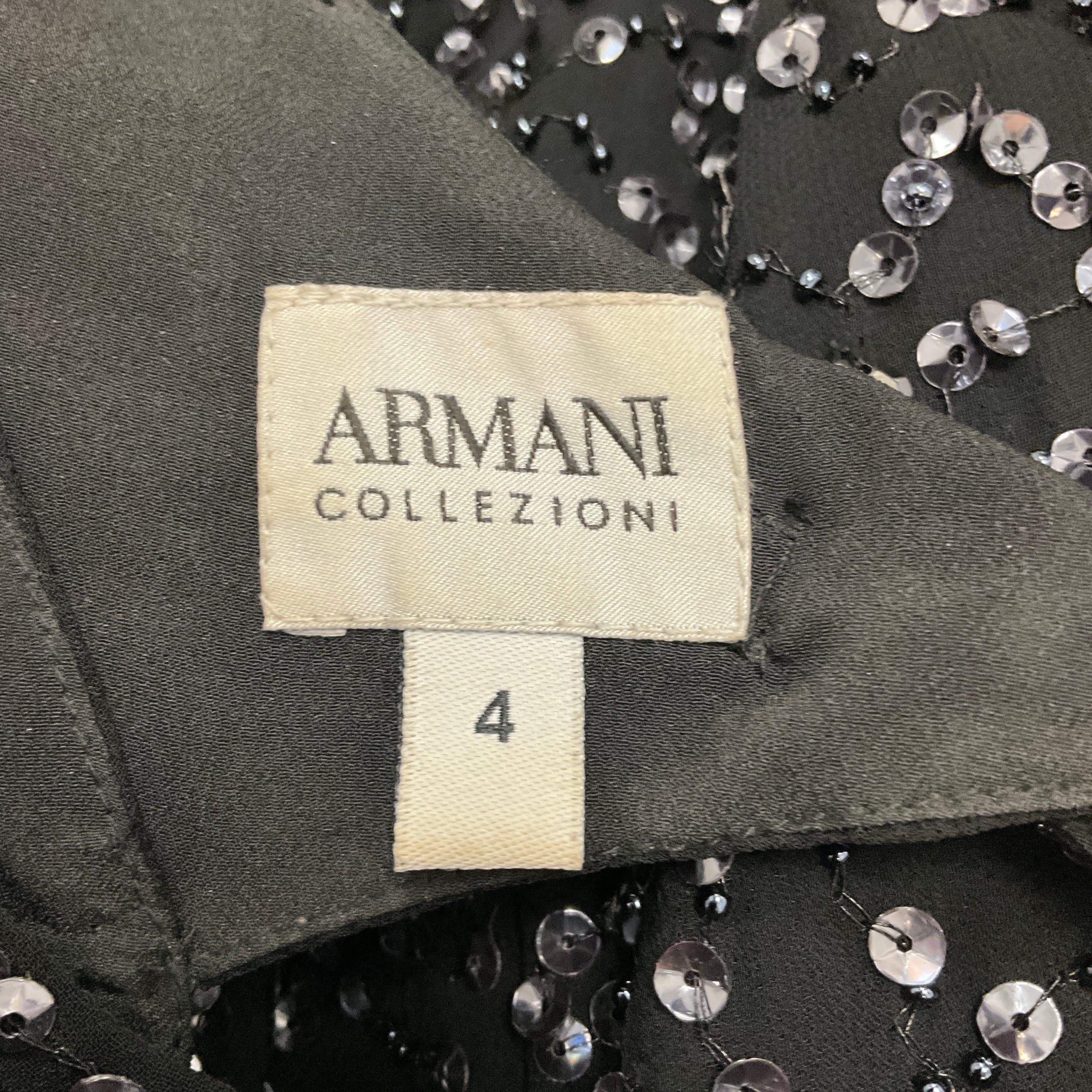 Armani Collezioni Black Embellished Cocktail Dress - Image 4