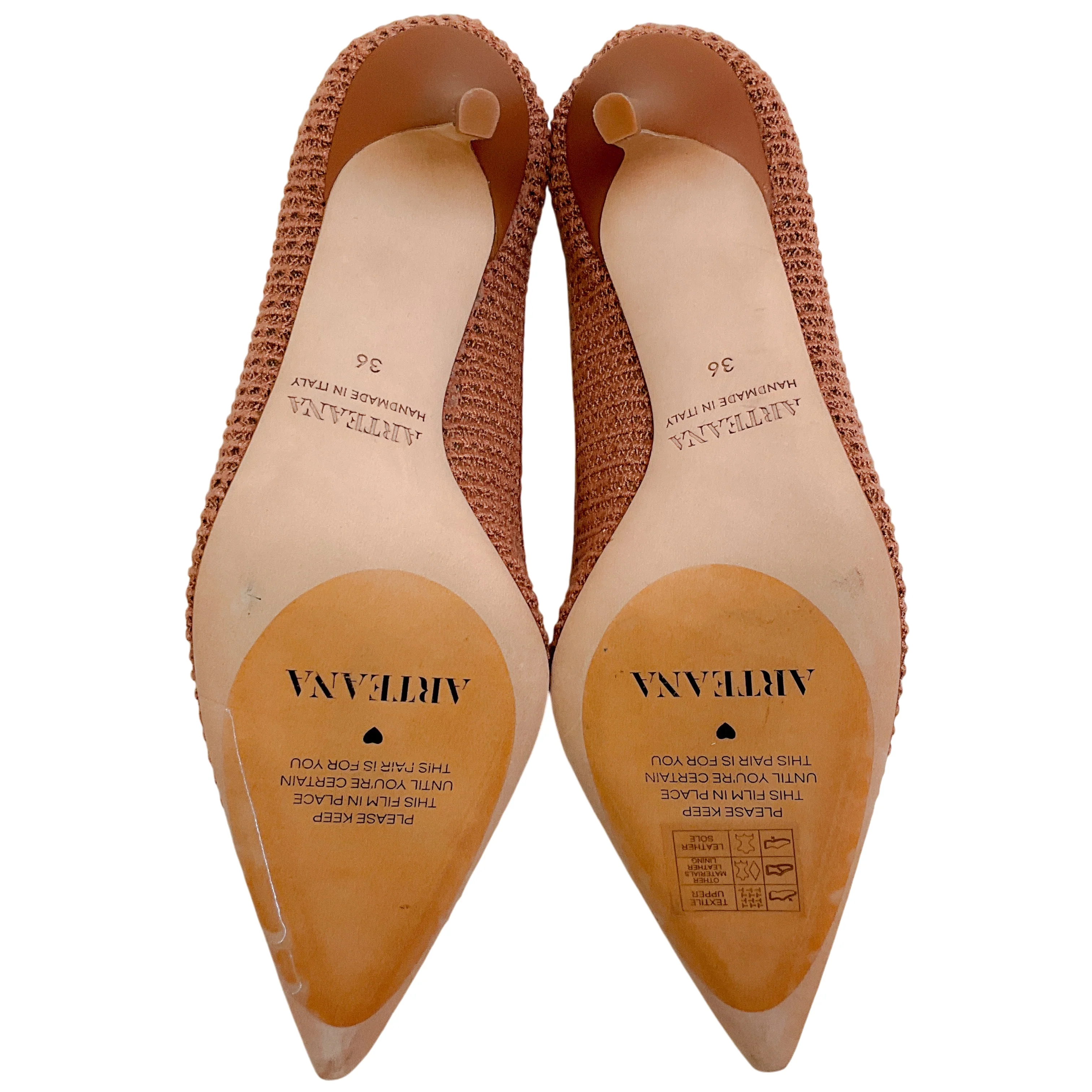 Arteana Tan Crochet Trieste 75 Pumps - Image 6