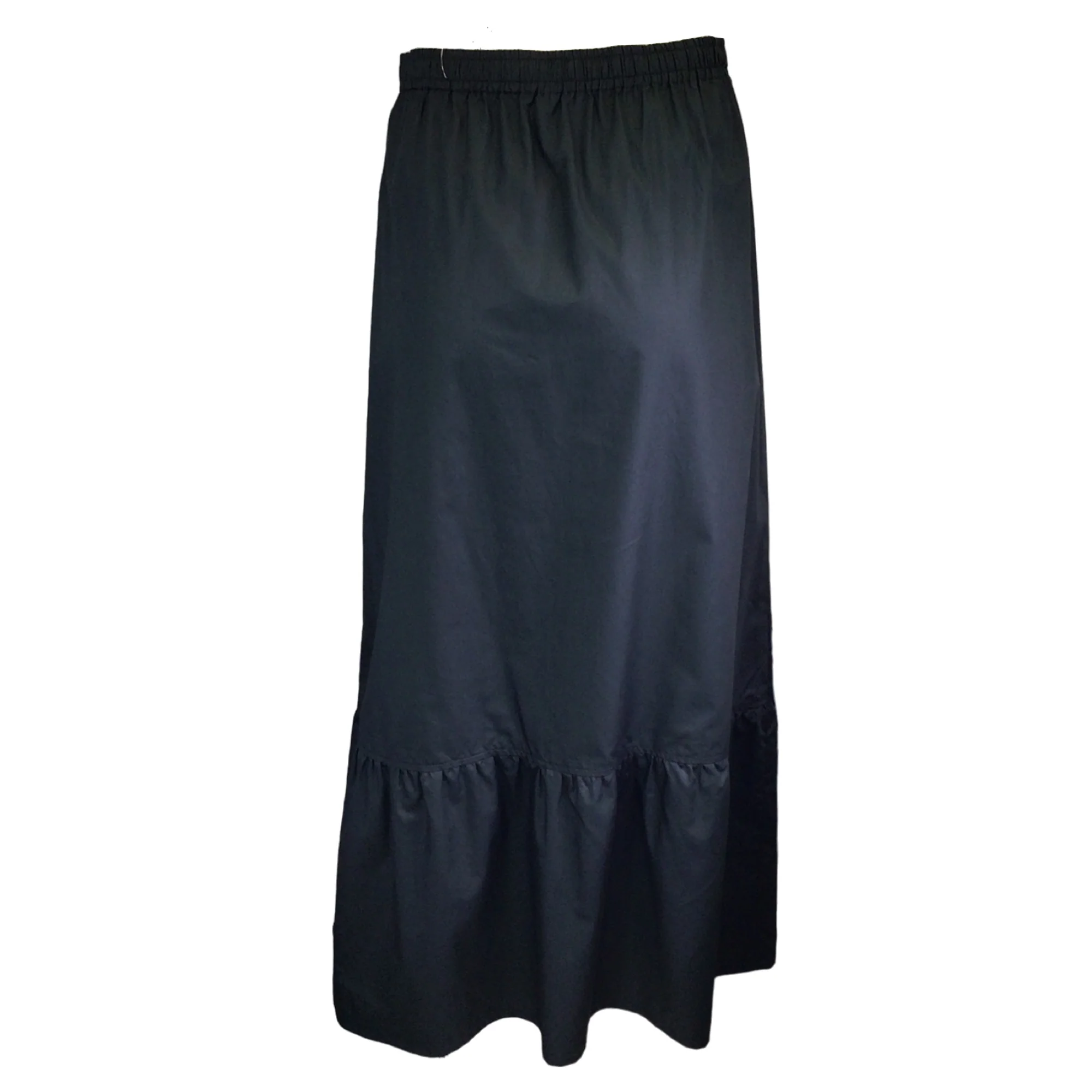 Atlantique Ascoli Black Drawstring Cotton Maxi Skirt - Image 3