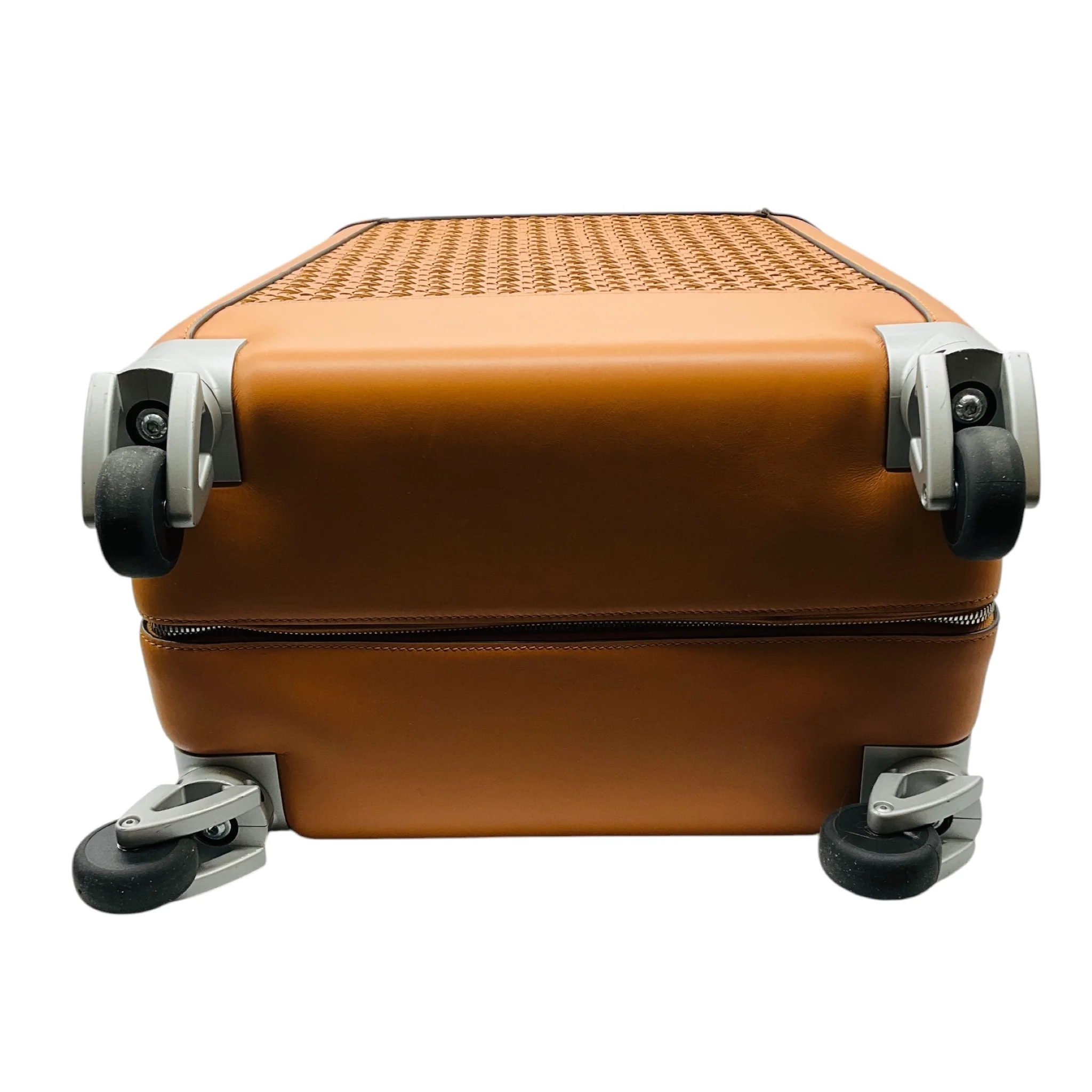 Aviteur Tan / Walnut Calfskin Leather Carry-on 19 Luggage with Blue Neoprene Protective Cover - Image 5