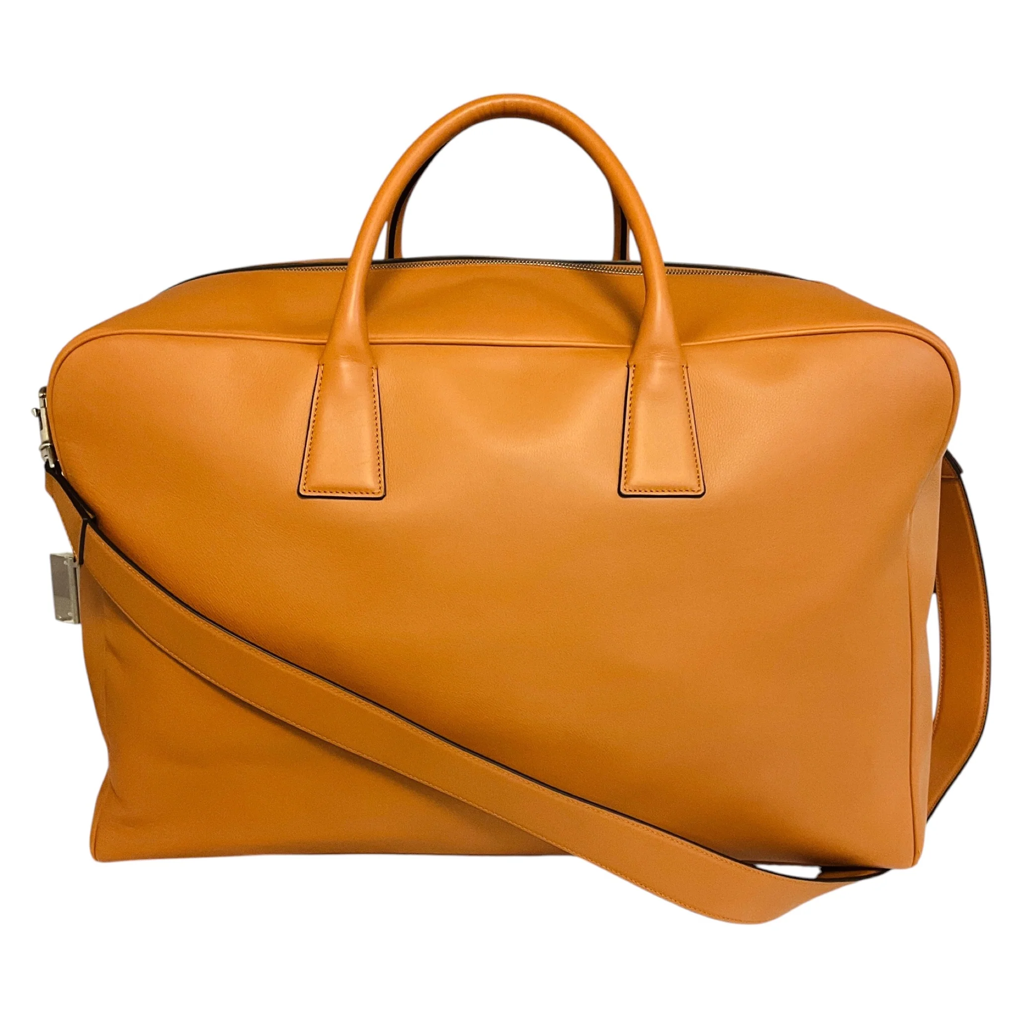 Aviteur Tan / Walnut Large Cristallo Nubuck Leather Weekender / Weekend Bag with Palladium Hardware