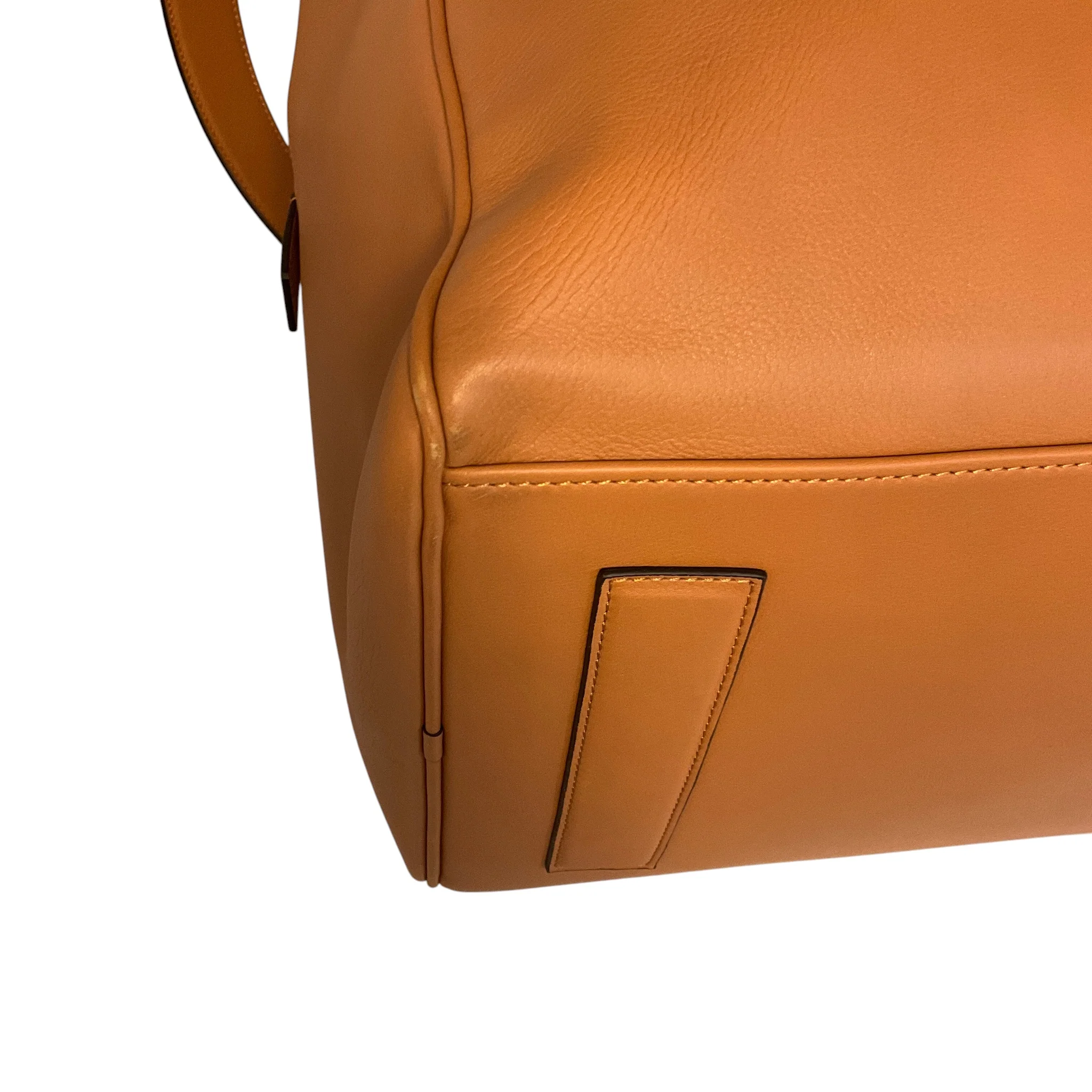 Aviteur Tan / Walnut Large Cristallo Nubuck Leather Weekender / Weekend Bag with Palladium Hardware - Image 12