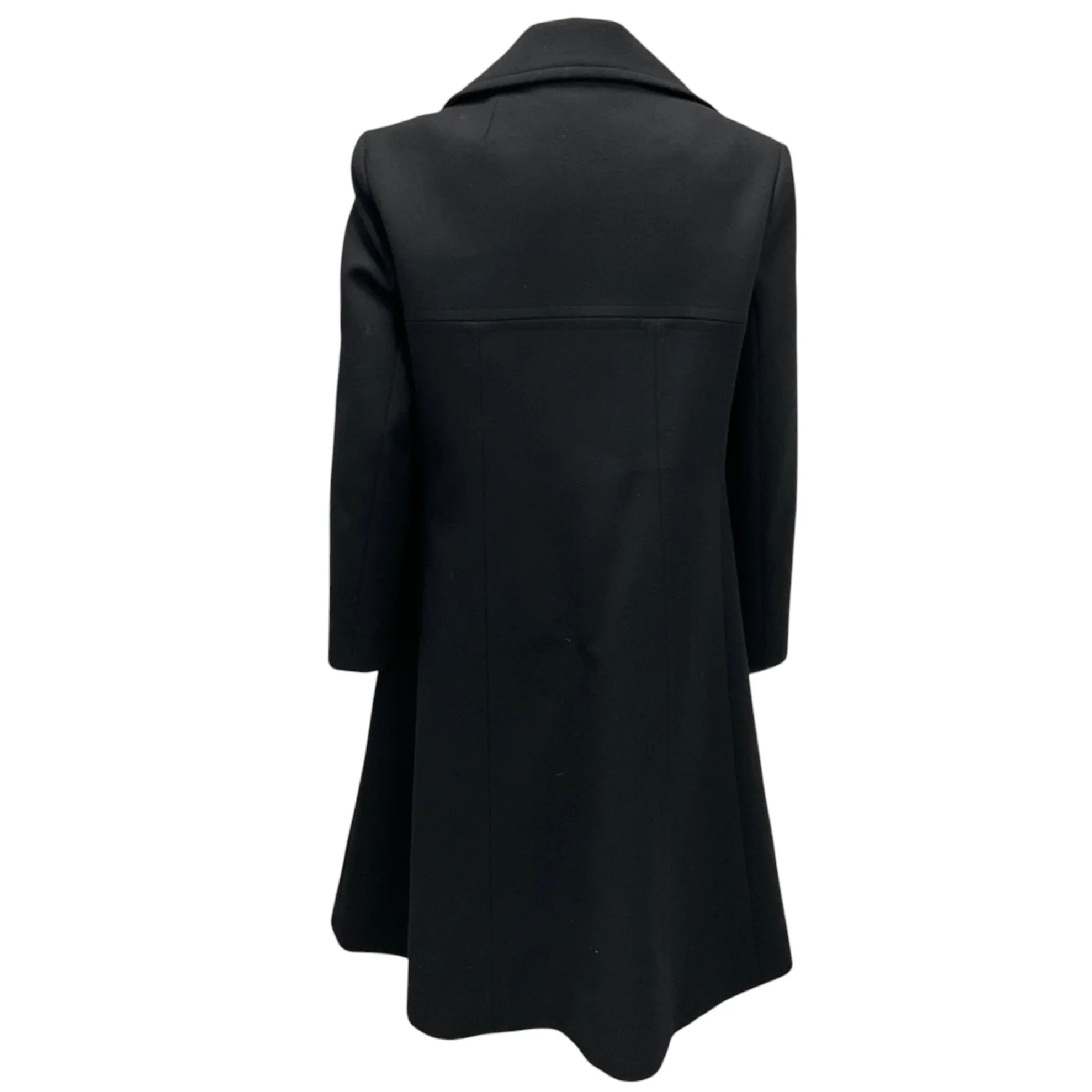 Balenciaga Black Asymmetric Buttoned Wool Coat - Image 4