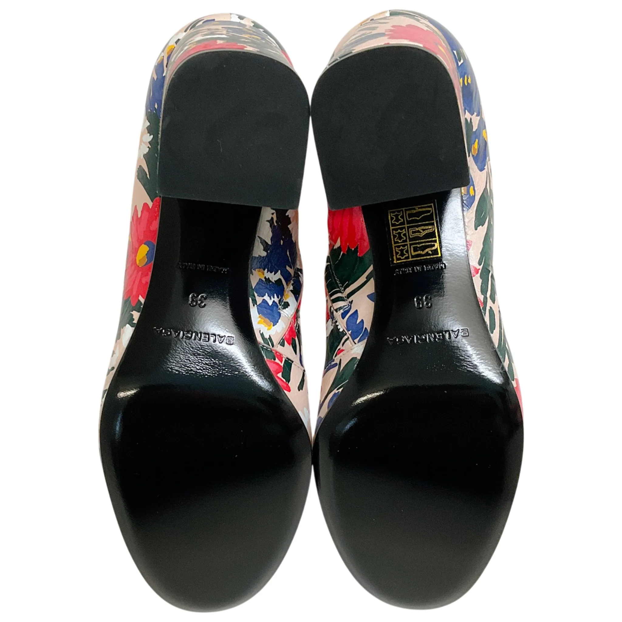 Balenciaga Multi Floral Print Leather Booties - Image 10