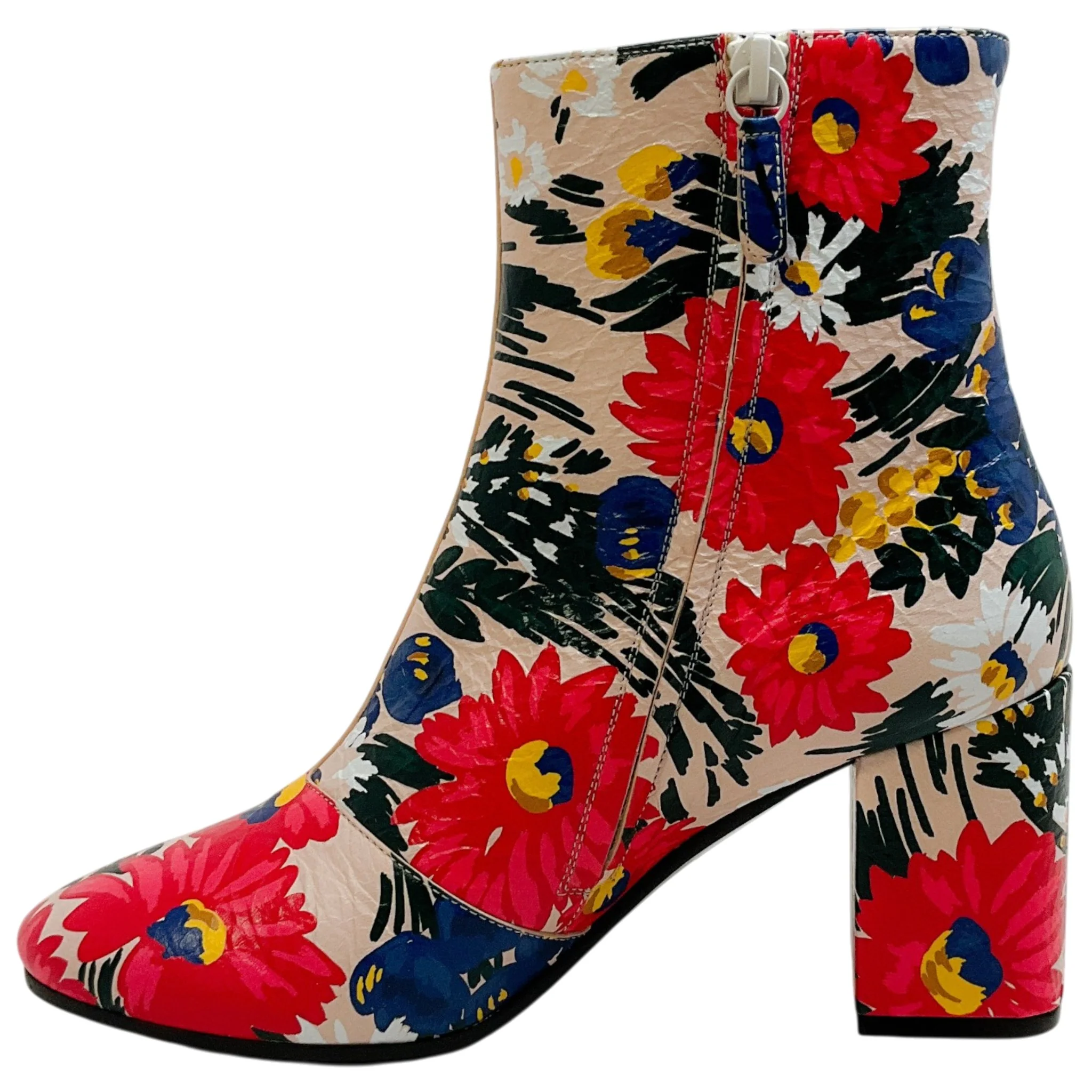 Balenciaga Multi Floral Print Leather Booties - Image 3