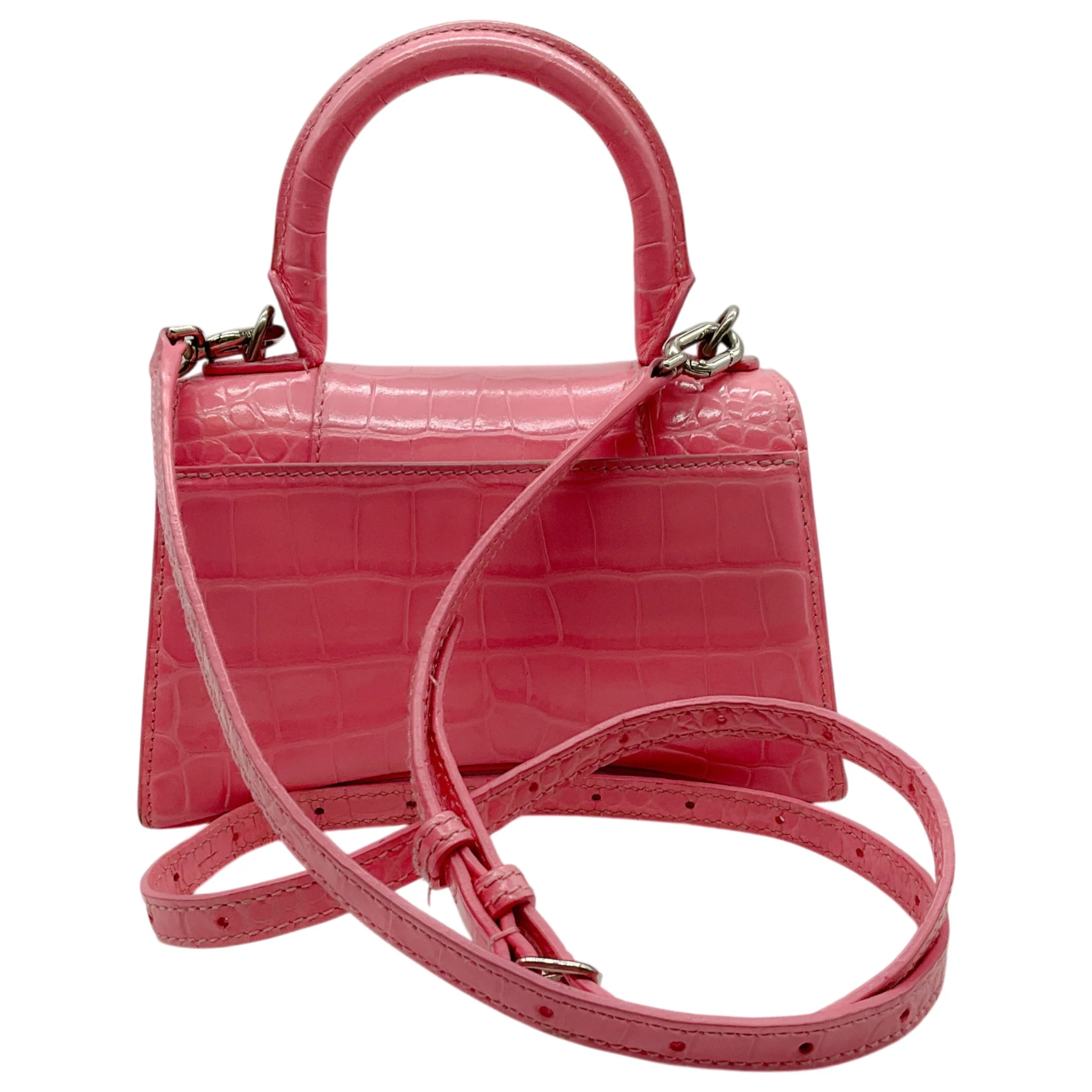 Balenciaga Pink Embossed Leather Small Hourglass Bag - Image 3