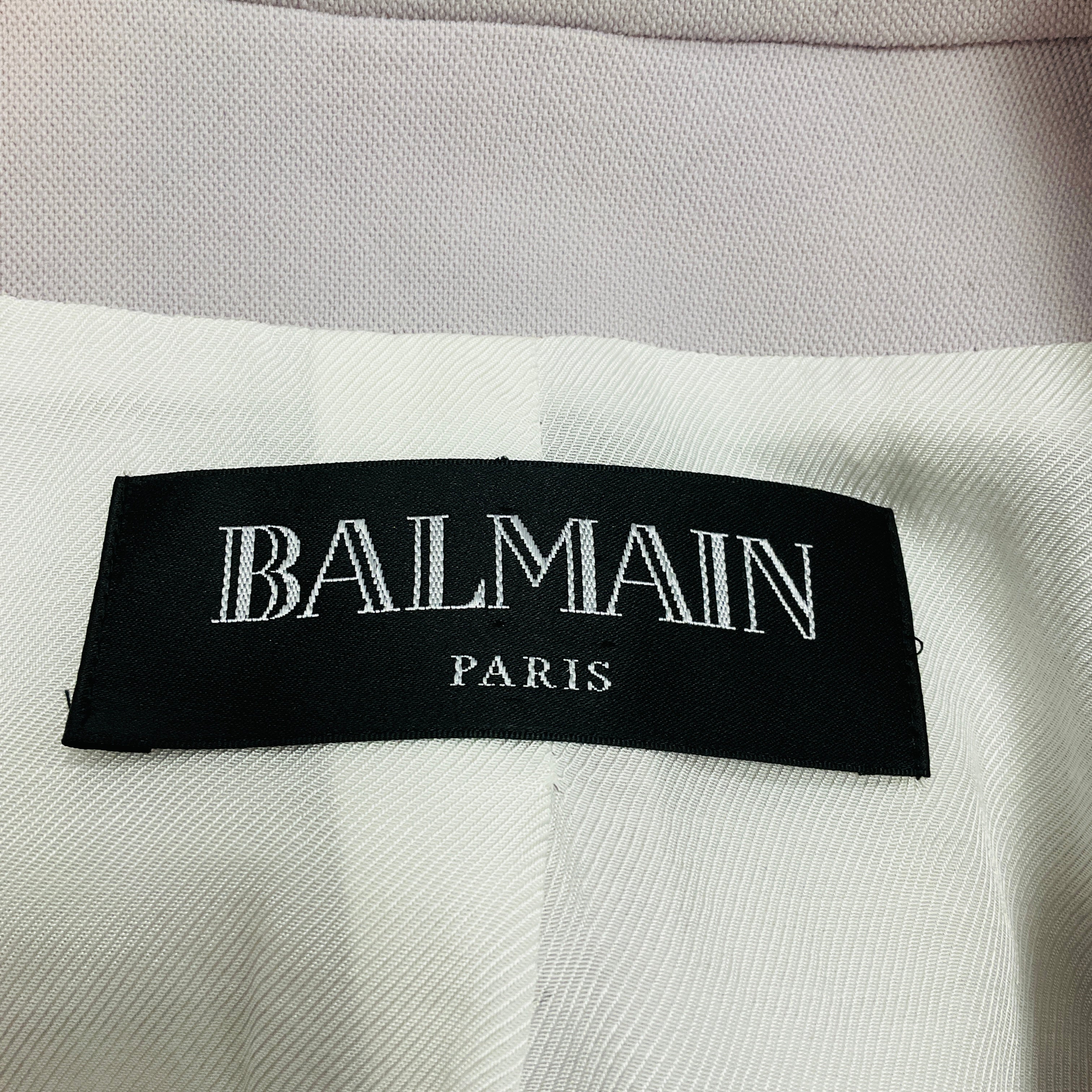 Balmain Lilac / Lilas Double Breasted Wool Jacket with Silver Buttons - Image 4
