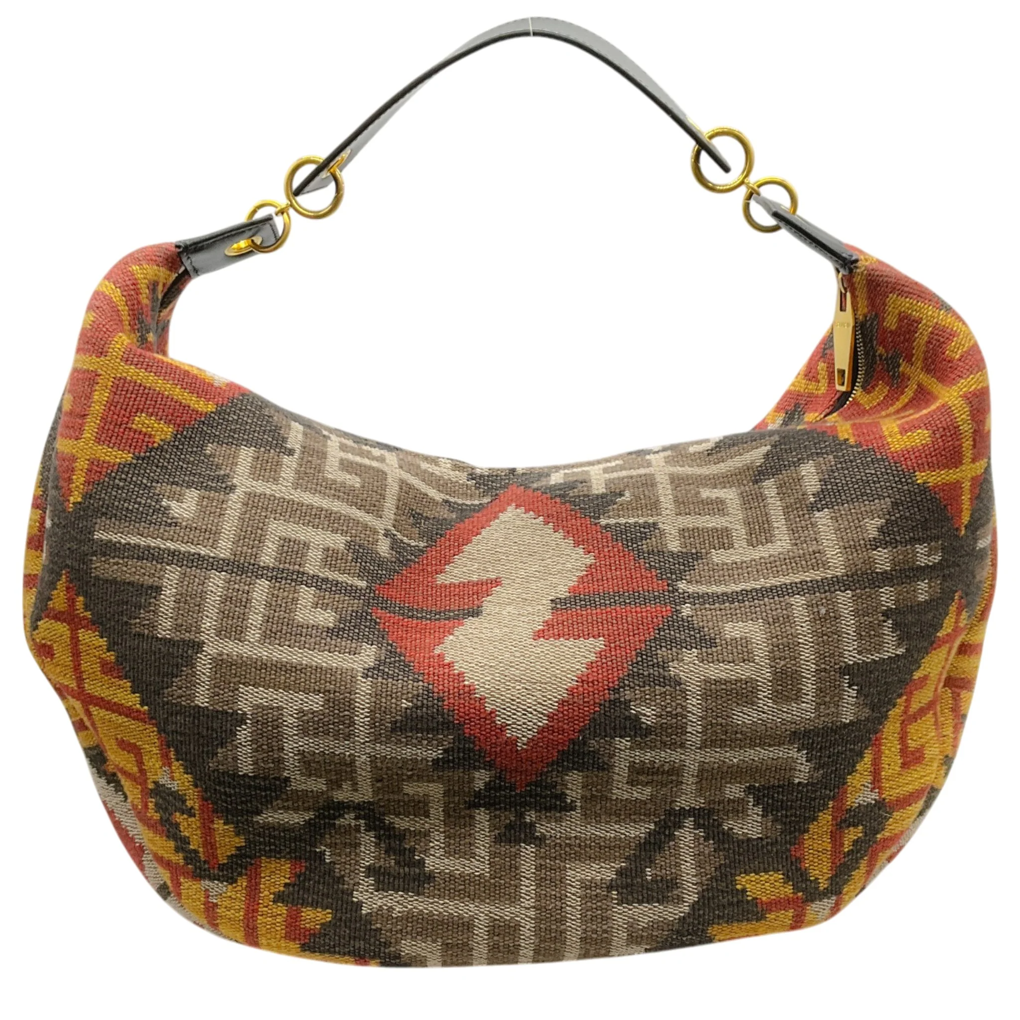 Balmain Red Multi Monogram Tapestry Shoulder Bag - Image 3